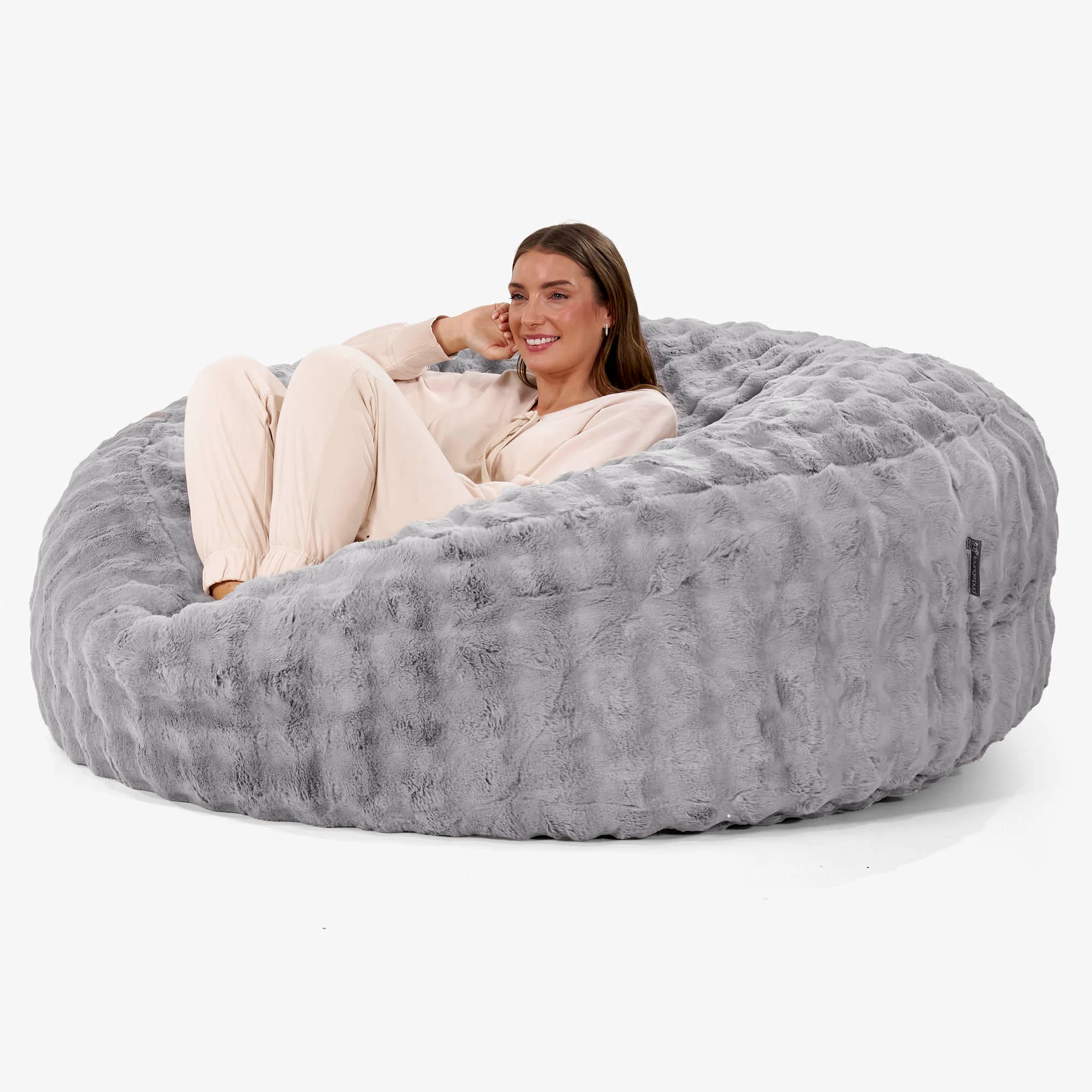 Mega-Mammoth Sofa Sitzsack XXL - Bubble Pelz Grau - Image 3