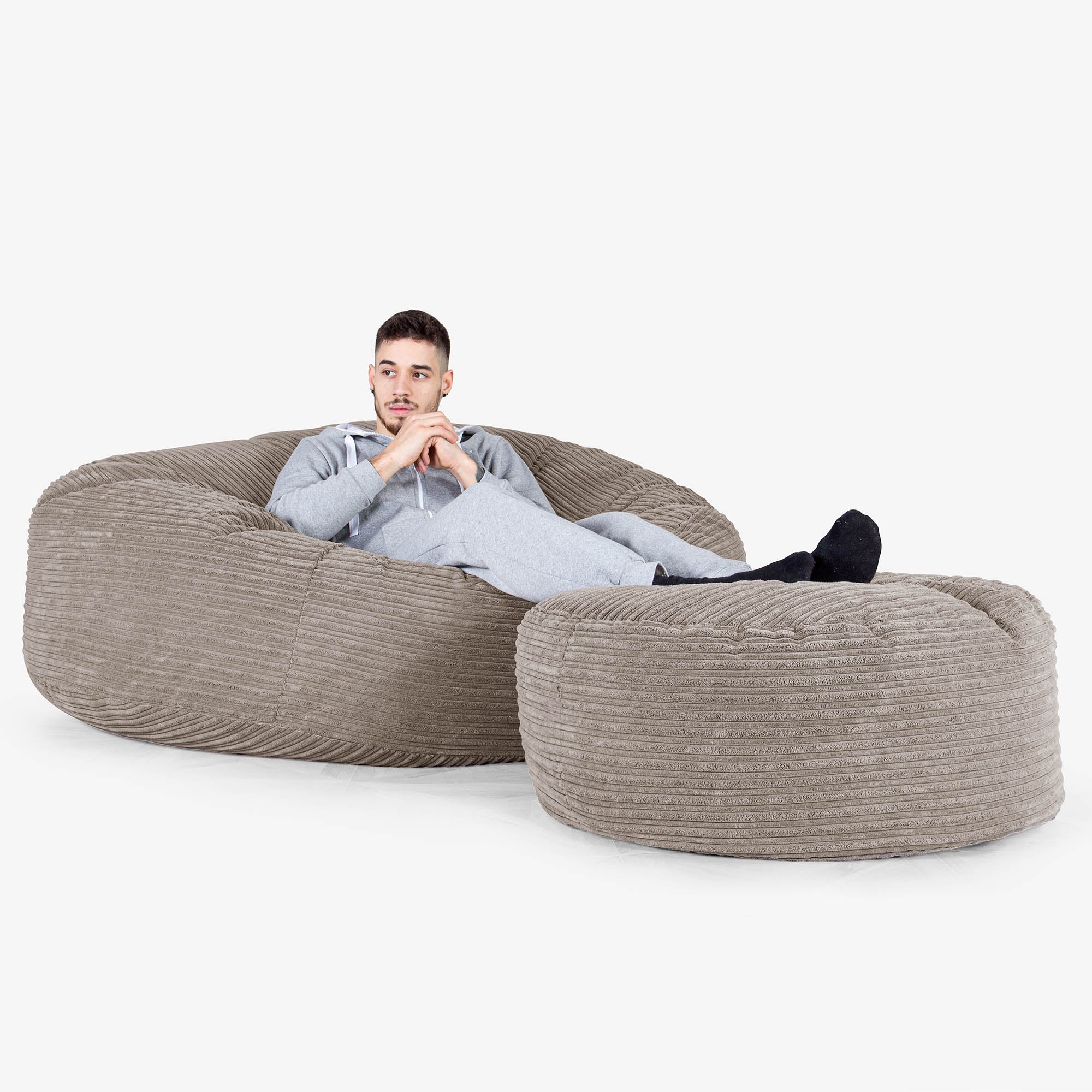 Mega-Mammoth Sofa Sitzsack XXL - Cord Beigegrau - Image 2