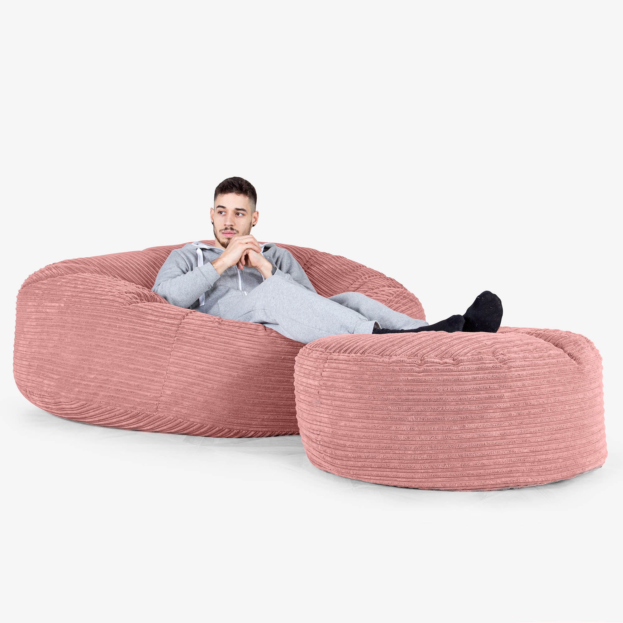 Mega-Mammoth Sofa Sitzsack XXL - Cord Pfirsich - Image 2