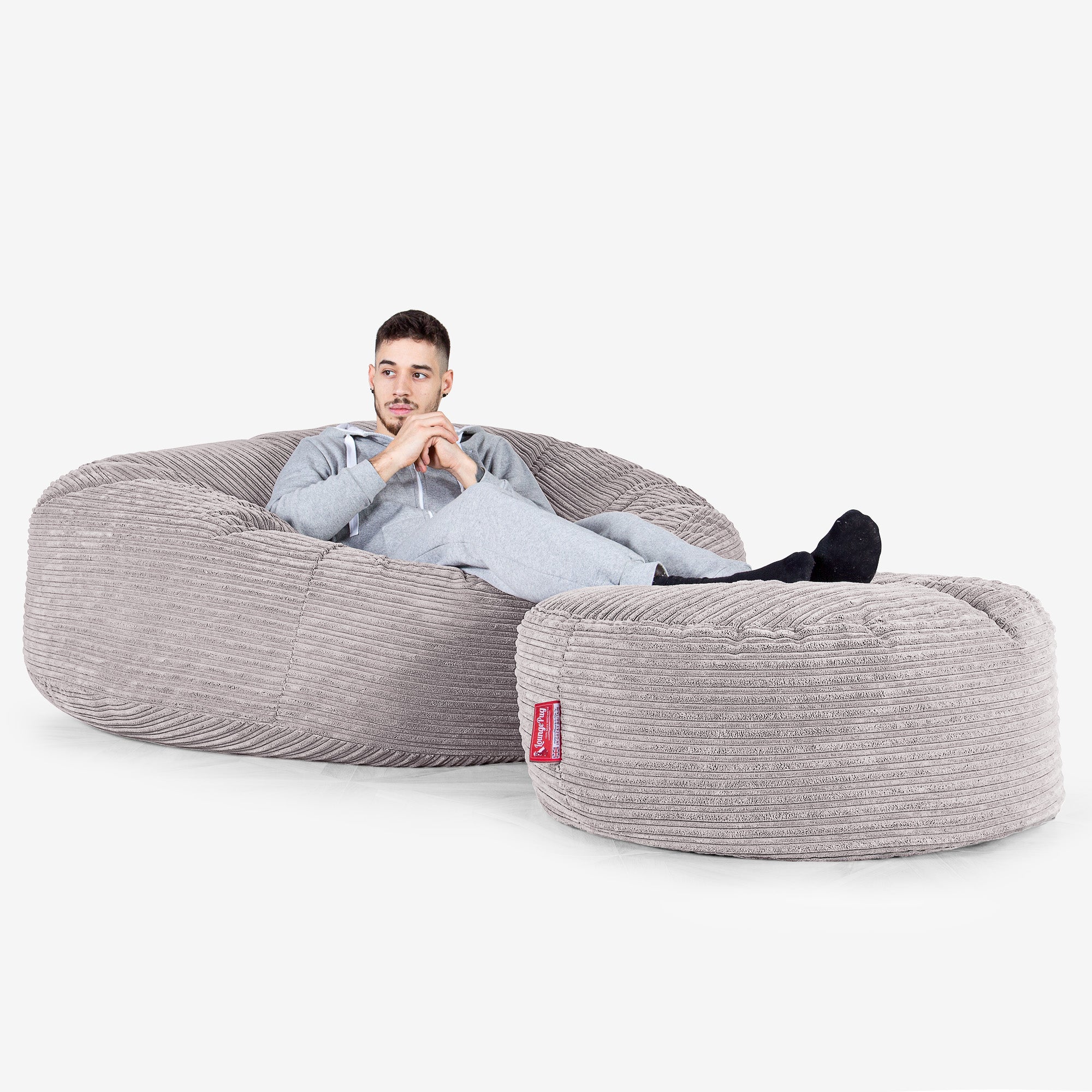 Mega-Mammoth Sofa Sitzsack XXL - Cord Silbergrau - Image 2