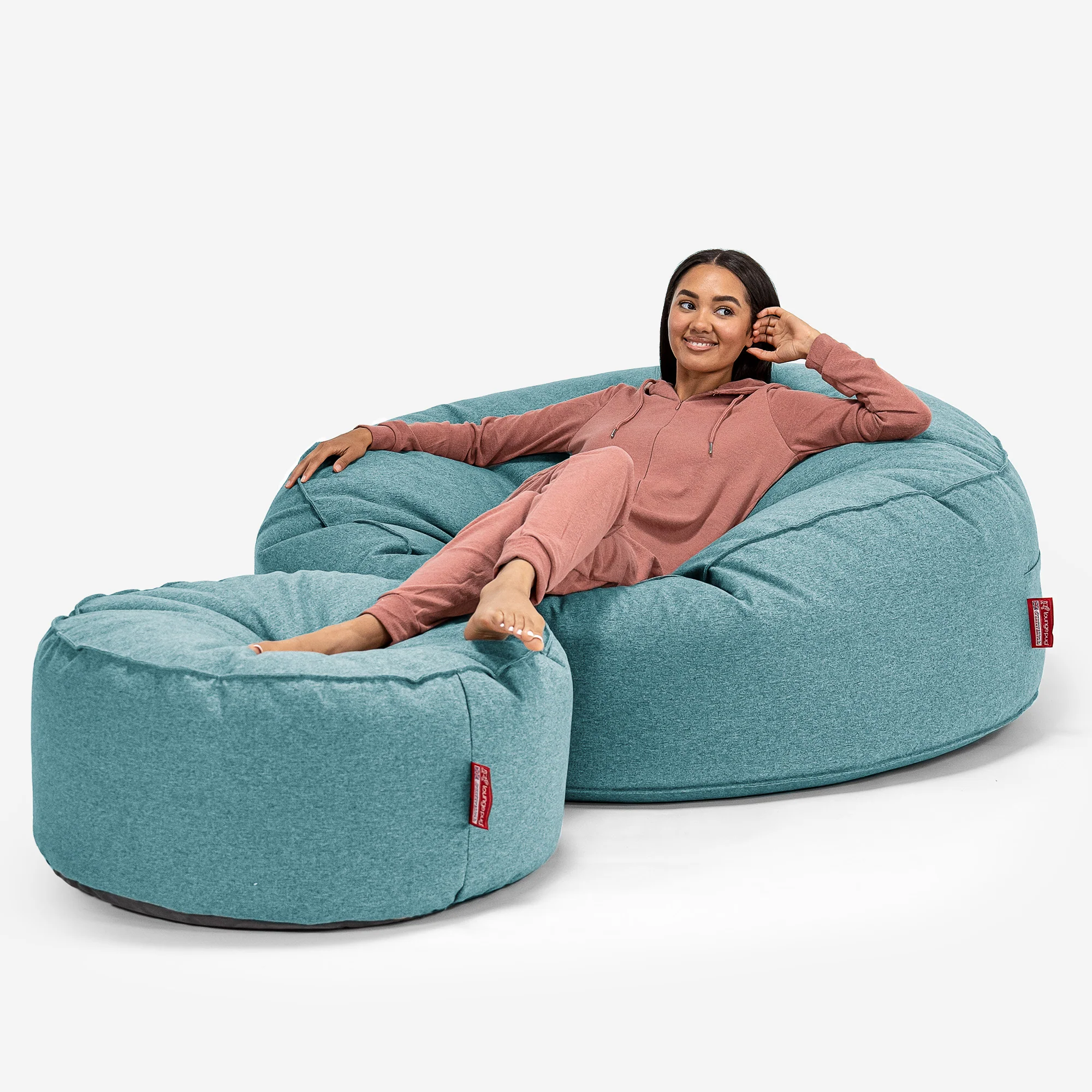 Mega-Mammoth Sofa Sitzsack XXL - Interalli Wolle Aqua - Image 2