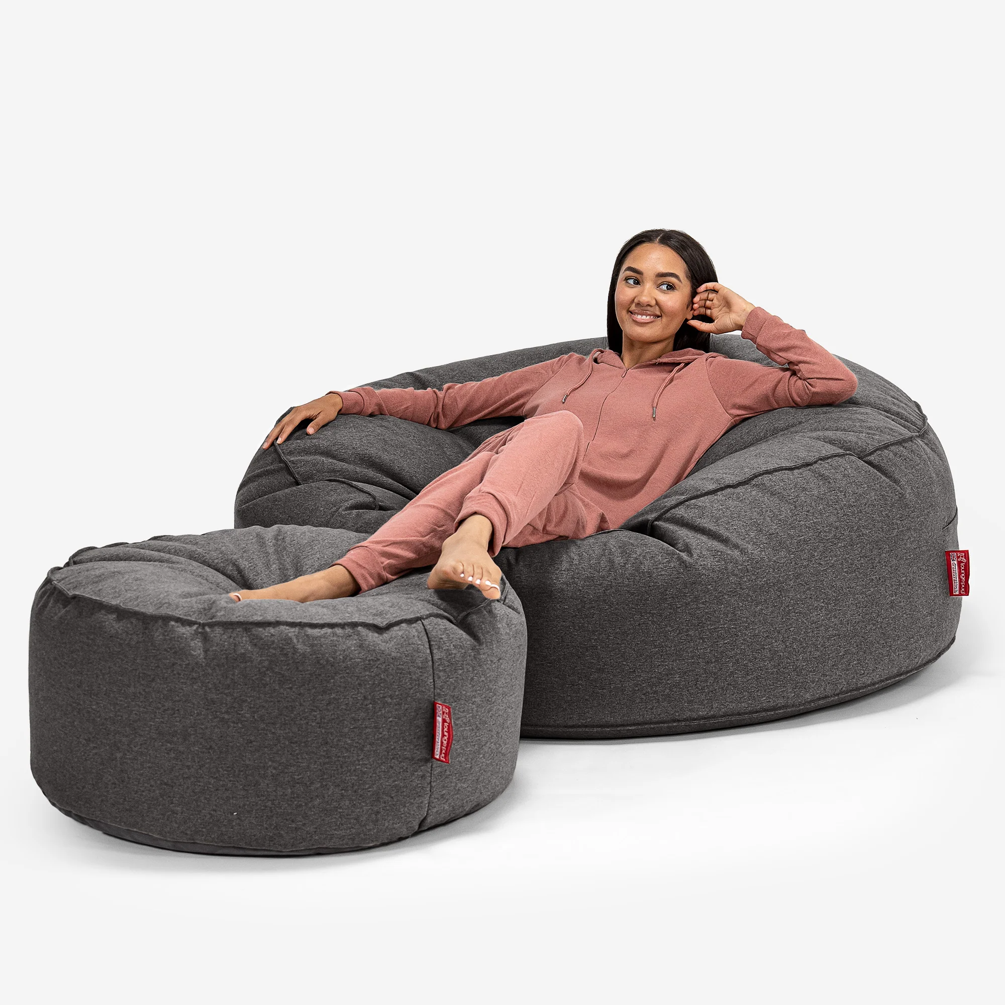 Mega-Mammoth Sofa Sitzsack XXL - Interalli Wolle Grau - Image 2
