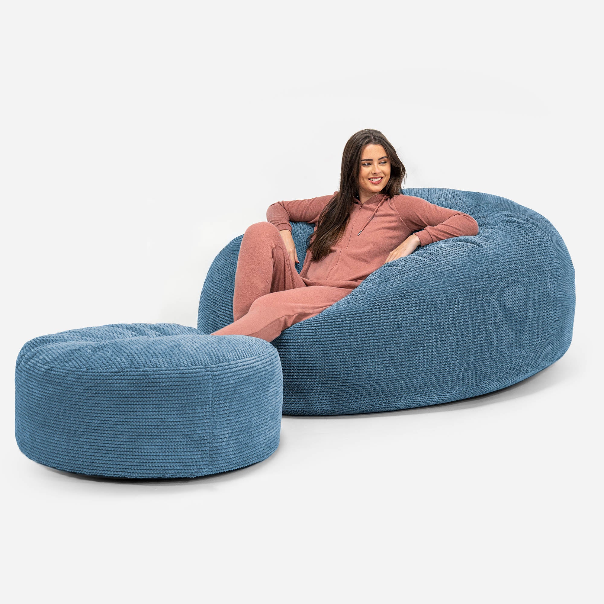 Mega-Mammoth Sofa Sitzsack XXL - Pom-Pom Himmelblau - Image 2