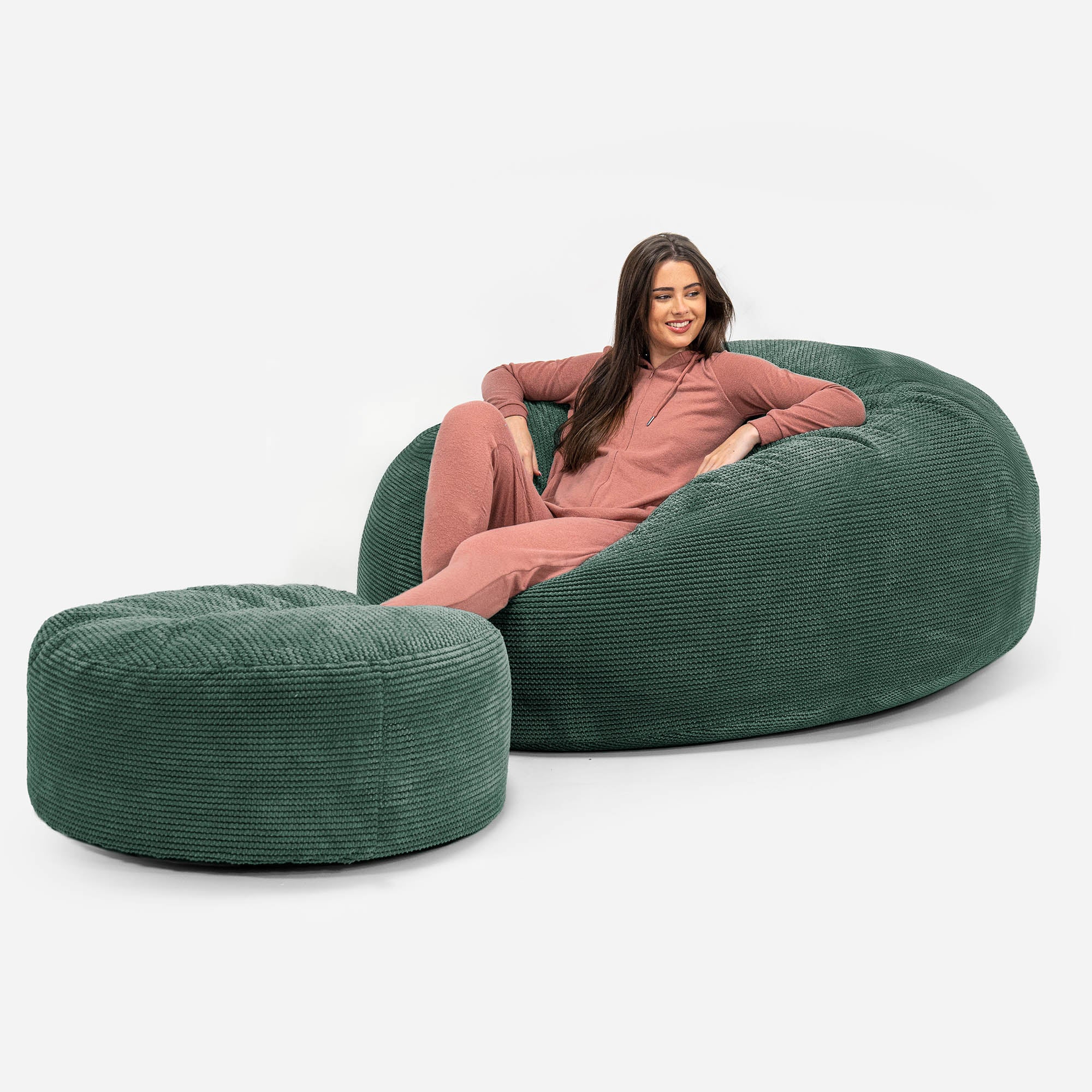Mega-Mammoth Sofa Sitzsack XXL - Pom-Pom Moosgrün - Image 2