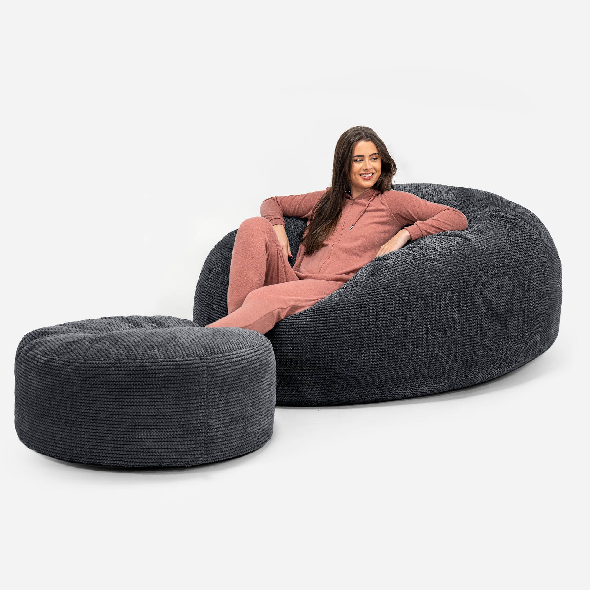 Mega-Mammoth Sofa Sitzsack XXL - Pom-Pom Schwarz - Image 2
