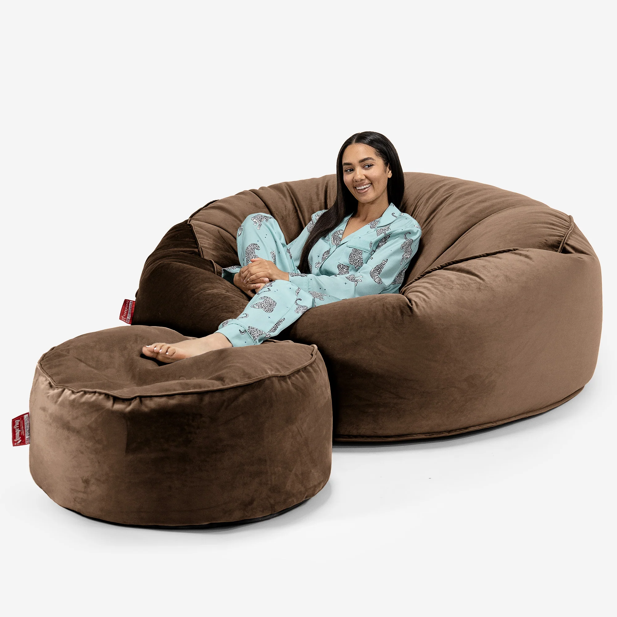 Mega-Mammoth Sofa Sitzsack XXL - Samt Espresso - Image 2