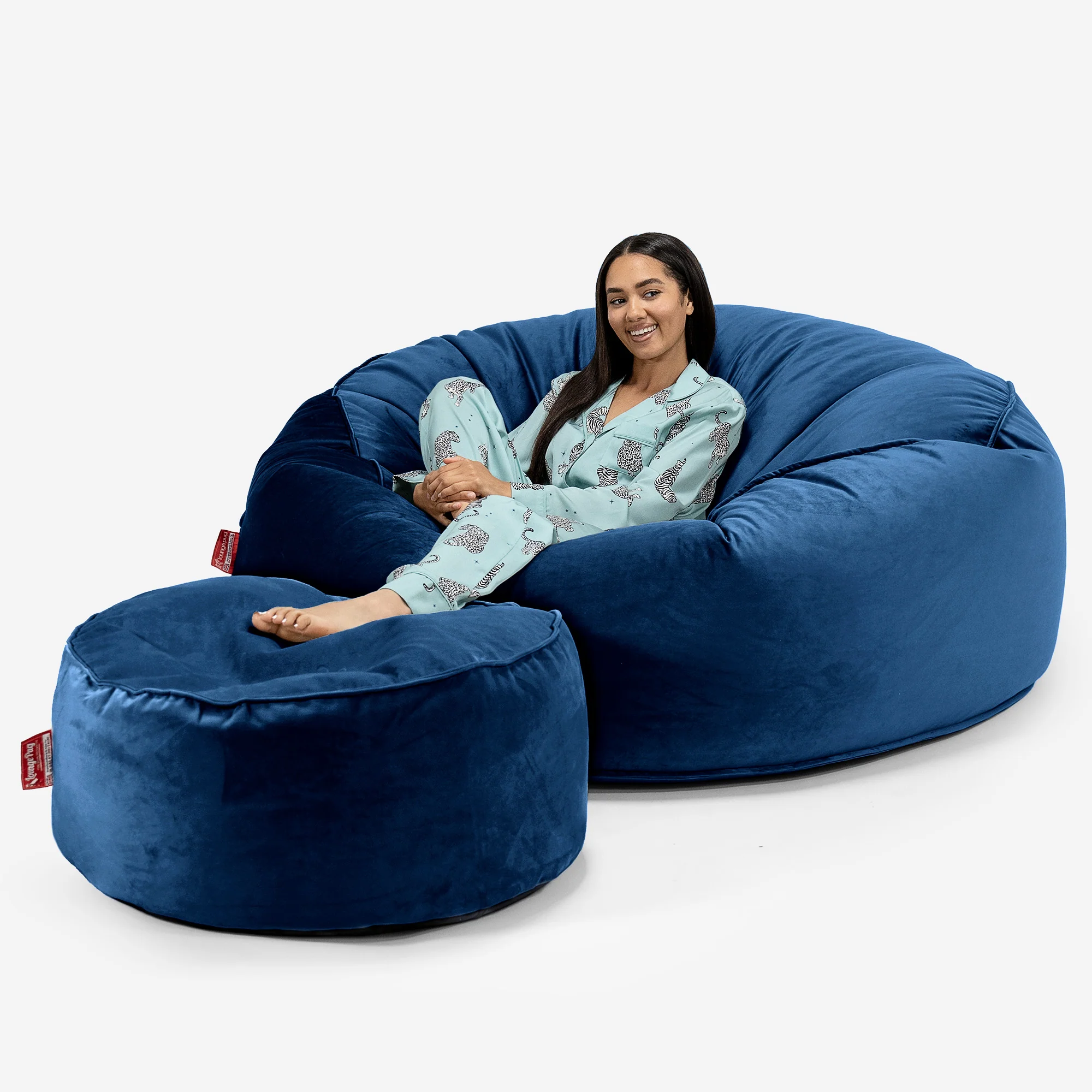 Mega-Mammoth Sofa Sitzsack XXL - Samt Marineblau - Image 2