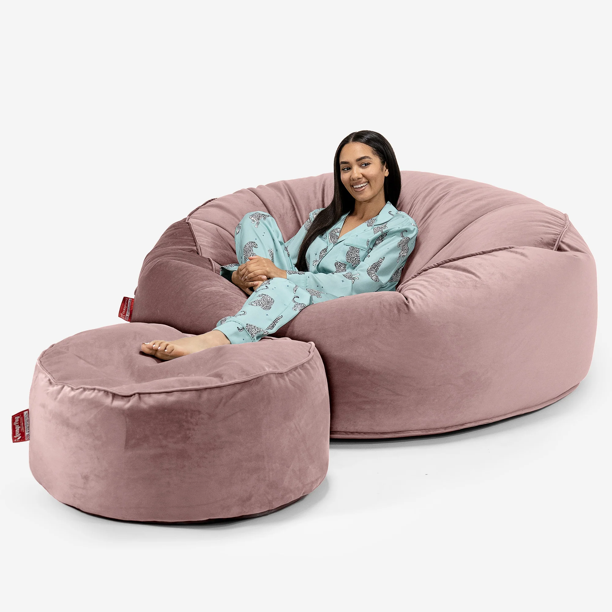 Mega-Mammoth Sofa Sitzsack XXL - Samt Pink - Image 2