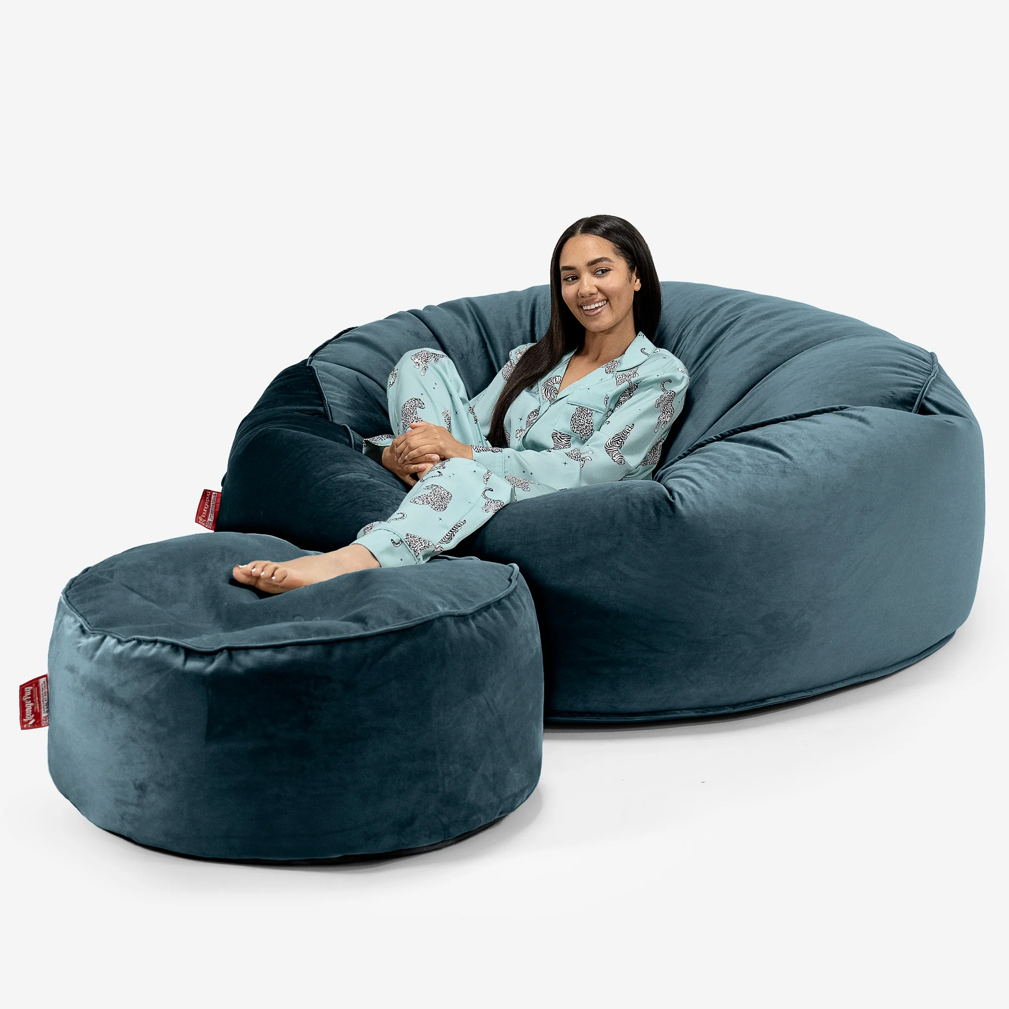 Mega-Mammoth Sofa Sitzsack XXL - Samt Türkis - Image 2