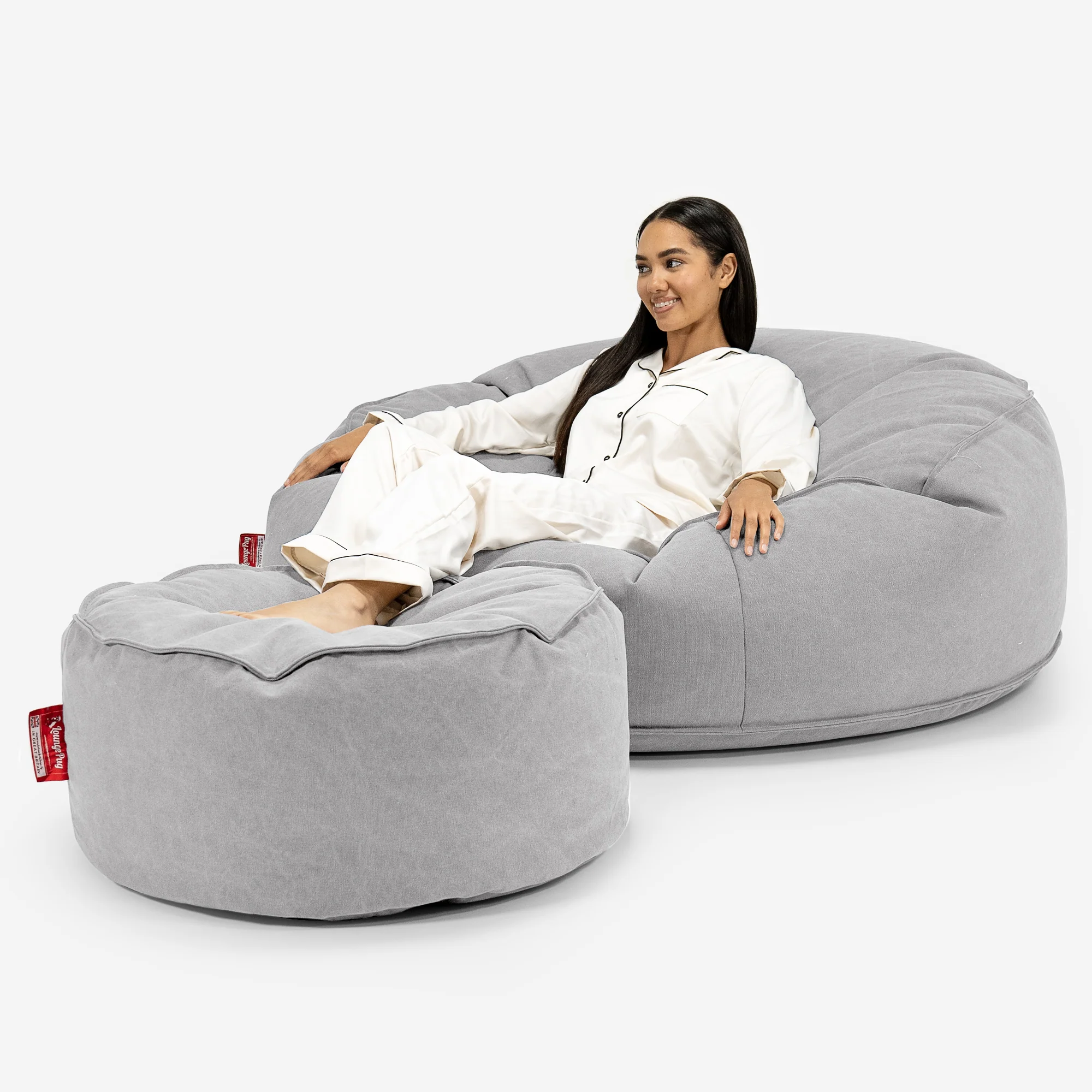 Mega-Mammoth Sofa Sitzsack XXL - Stonewashed-stoff Pewter - Image 2