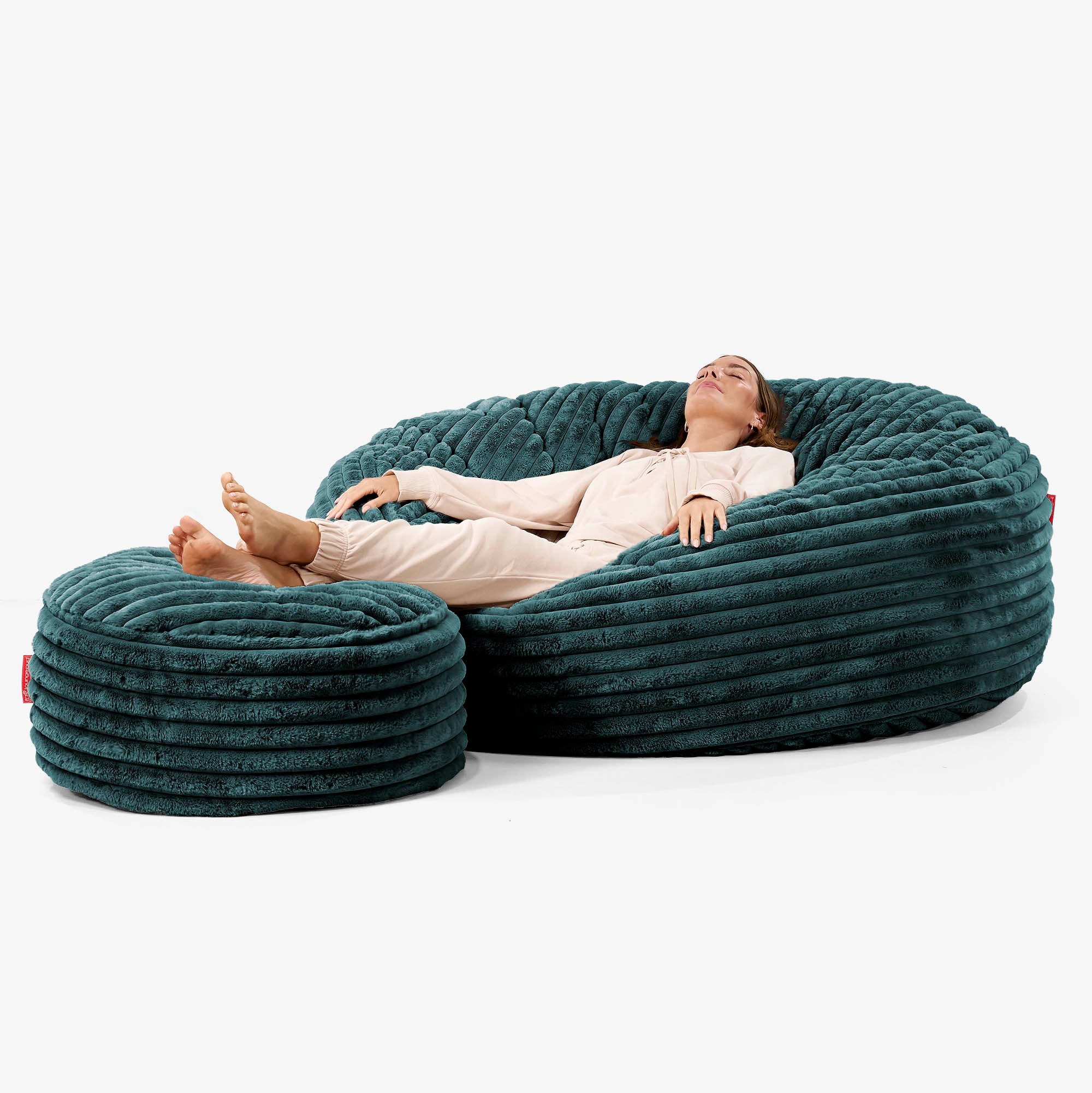 Mega-Mammoth Sofa Sitzsack XXL - Ultra Plüsch Cord Blaugrün - Image 2