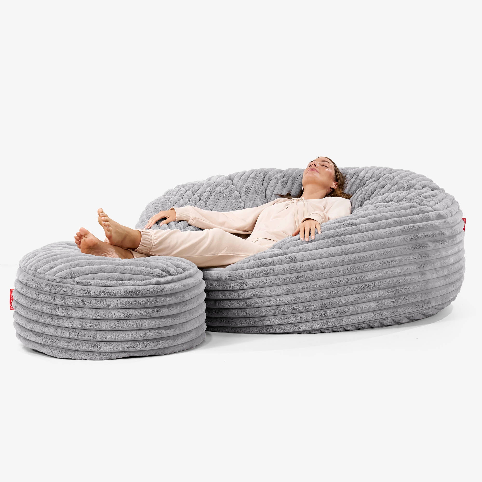 Mega-Mammoth Sofa Sitzsack XXL - Ultra Plüsch Cord Grau - Image 2