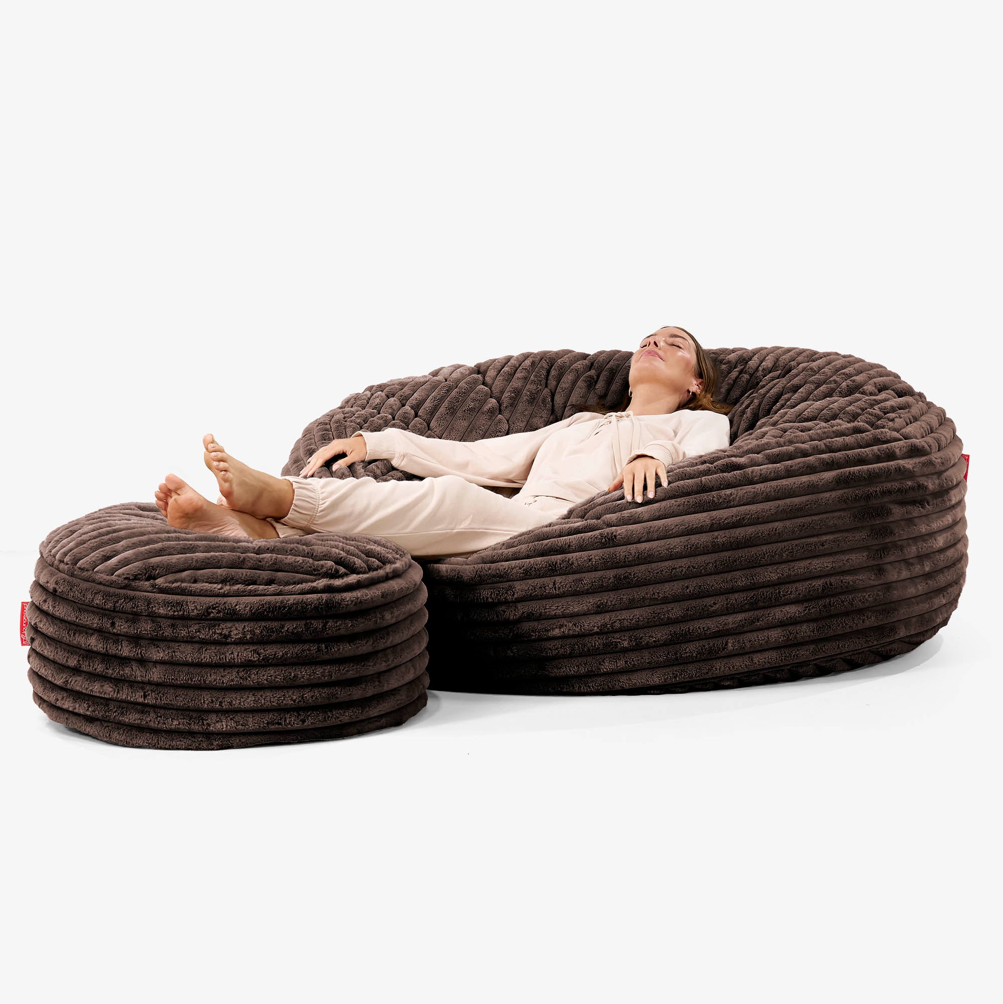 Mega-Mammoth Sofa Sitzsack XXL - Ultra Plüsch Cord Nussbraun - Image 2