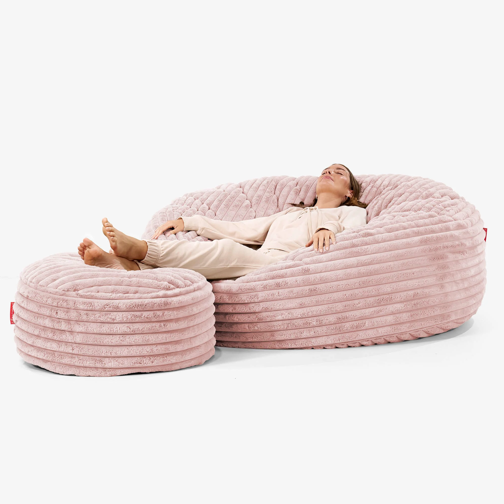 Mega-Mammoth Sofa Sitzsack XXL - Ultra Plüsch Cord Pastellrosa - Image 2