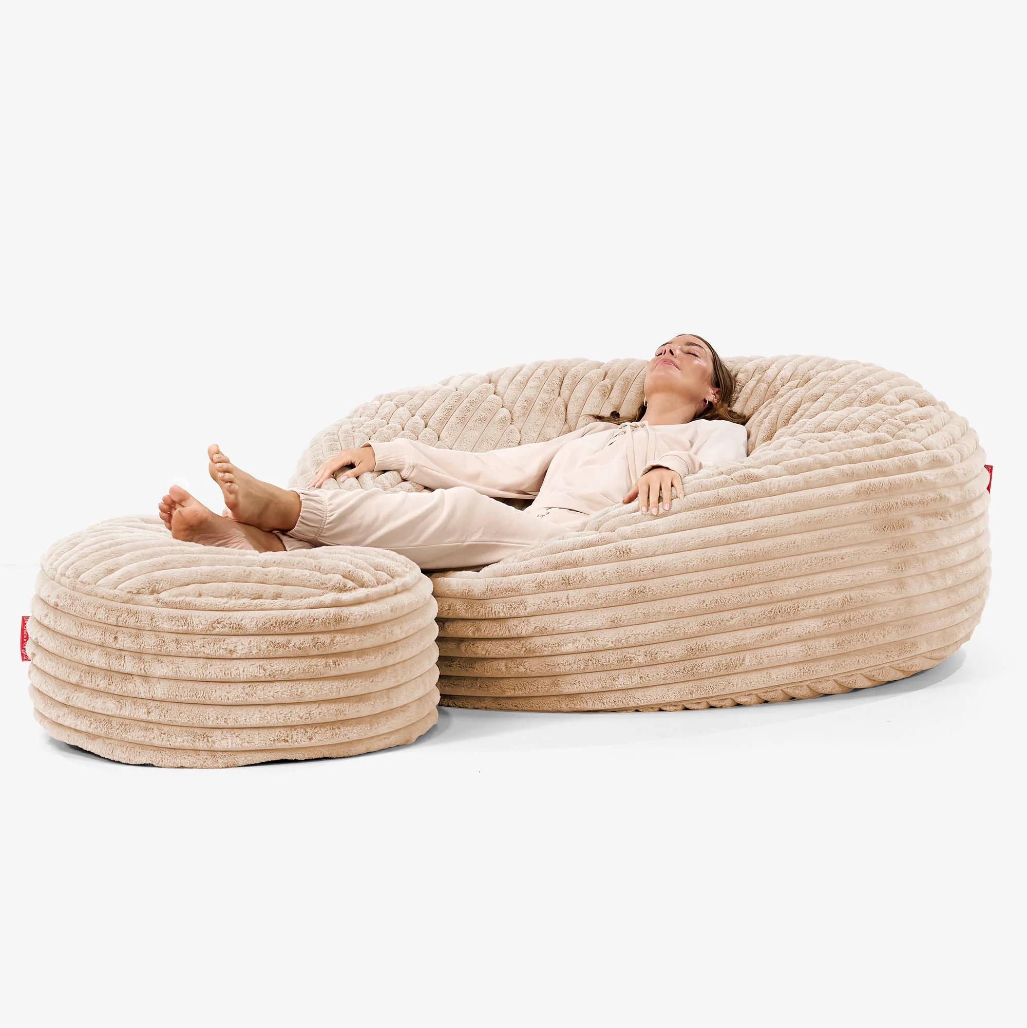 Mega-Mammoth Sofa Sitzsack XXL - Ultra Plüsch Cord Pfirsich - Image 2