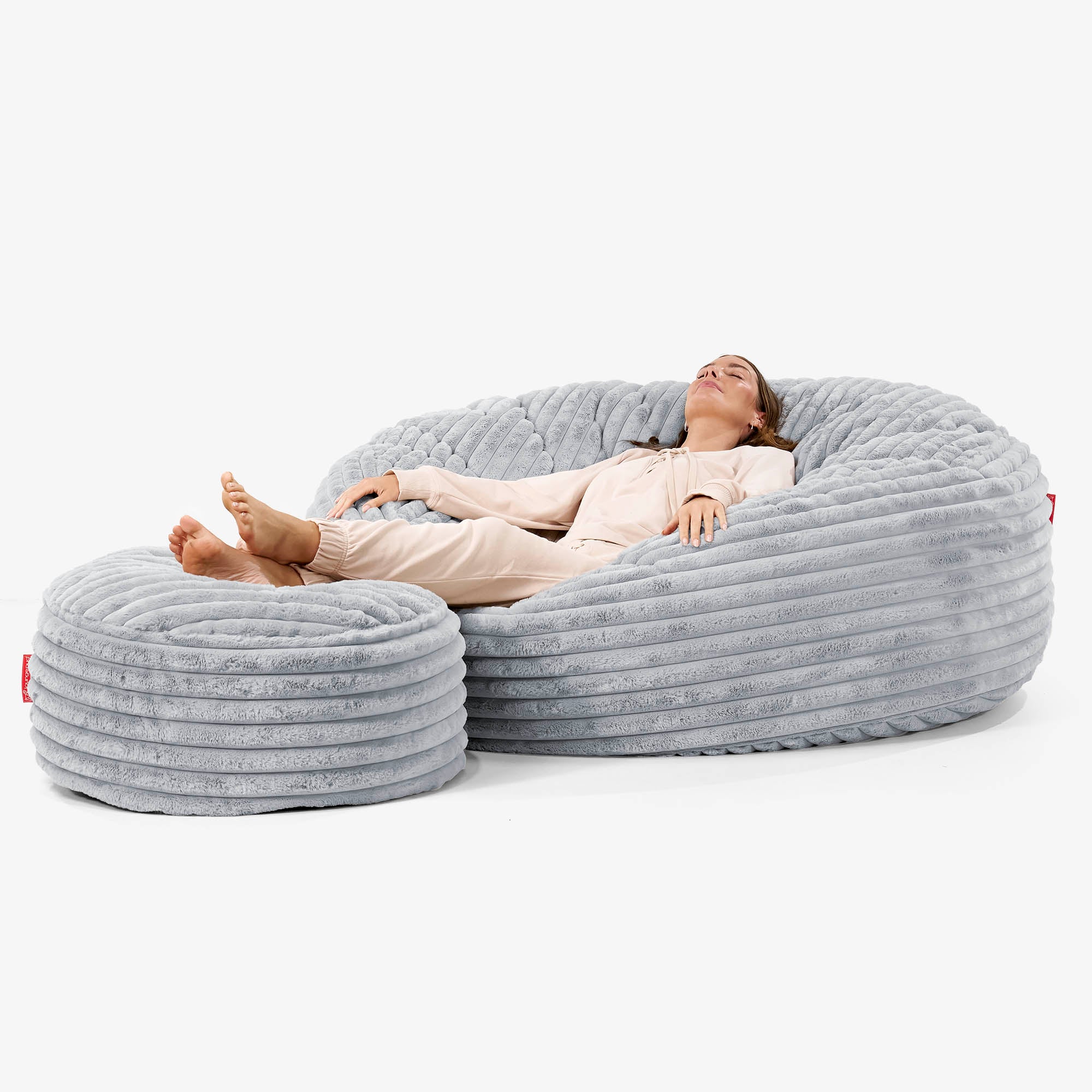 Mega-Mammoth Sofa Sitzsack XXL - Ultra Plüsch Cord Taubenblau - Image 2