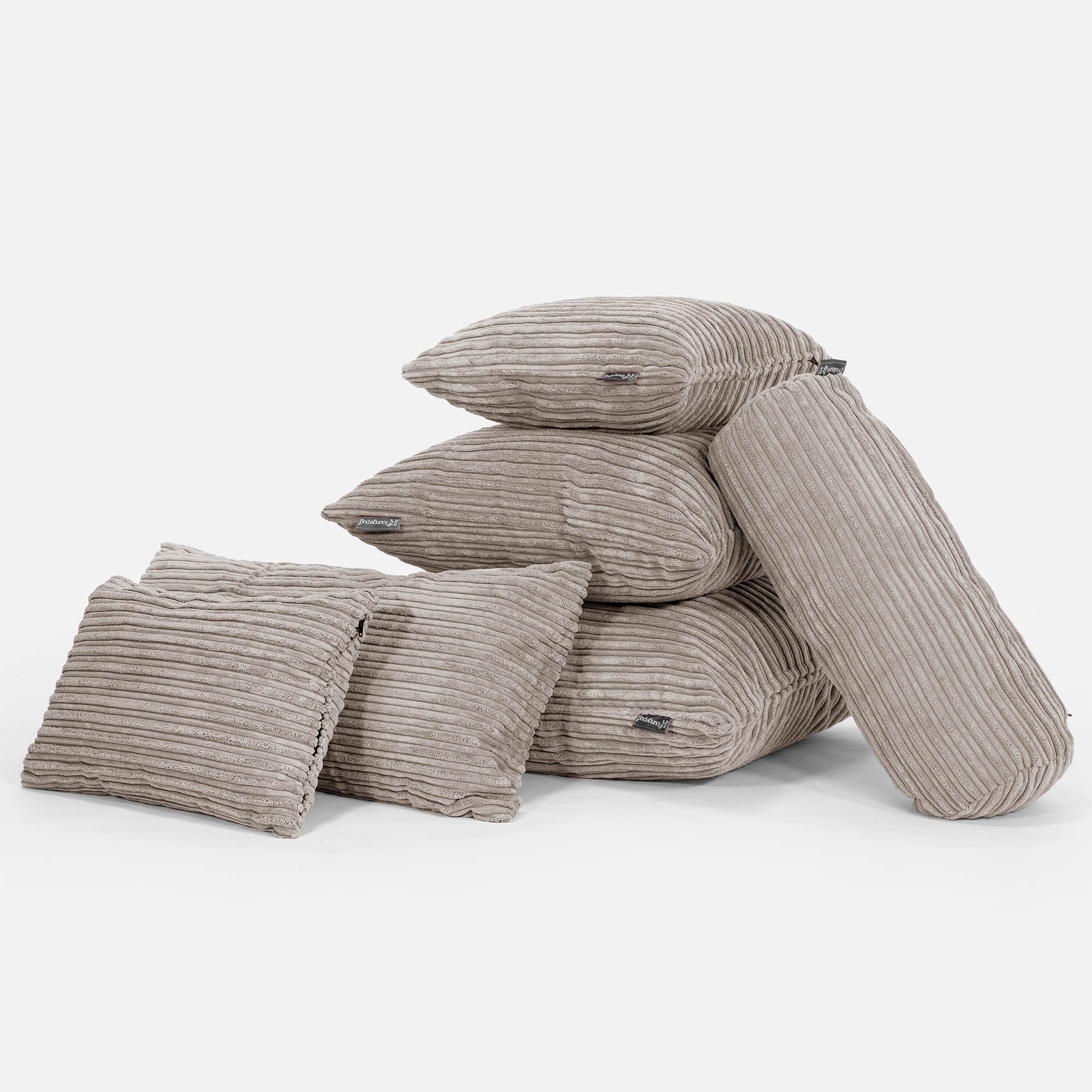 Nackenrolle Dekokissen / Sofa Kissenbezug 20 x 55cm - Cord Beigegrau - Image 4