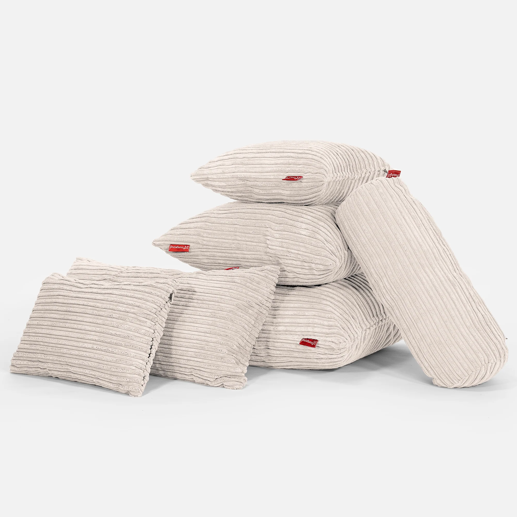 Nackenrolle Dekokissen / Sofa Kissenbezug 20 x 55cm - Cord Elfenbein - Image 4