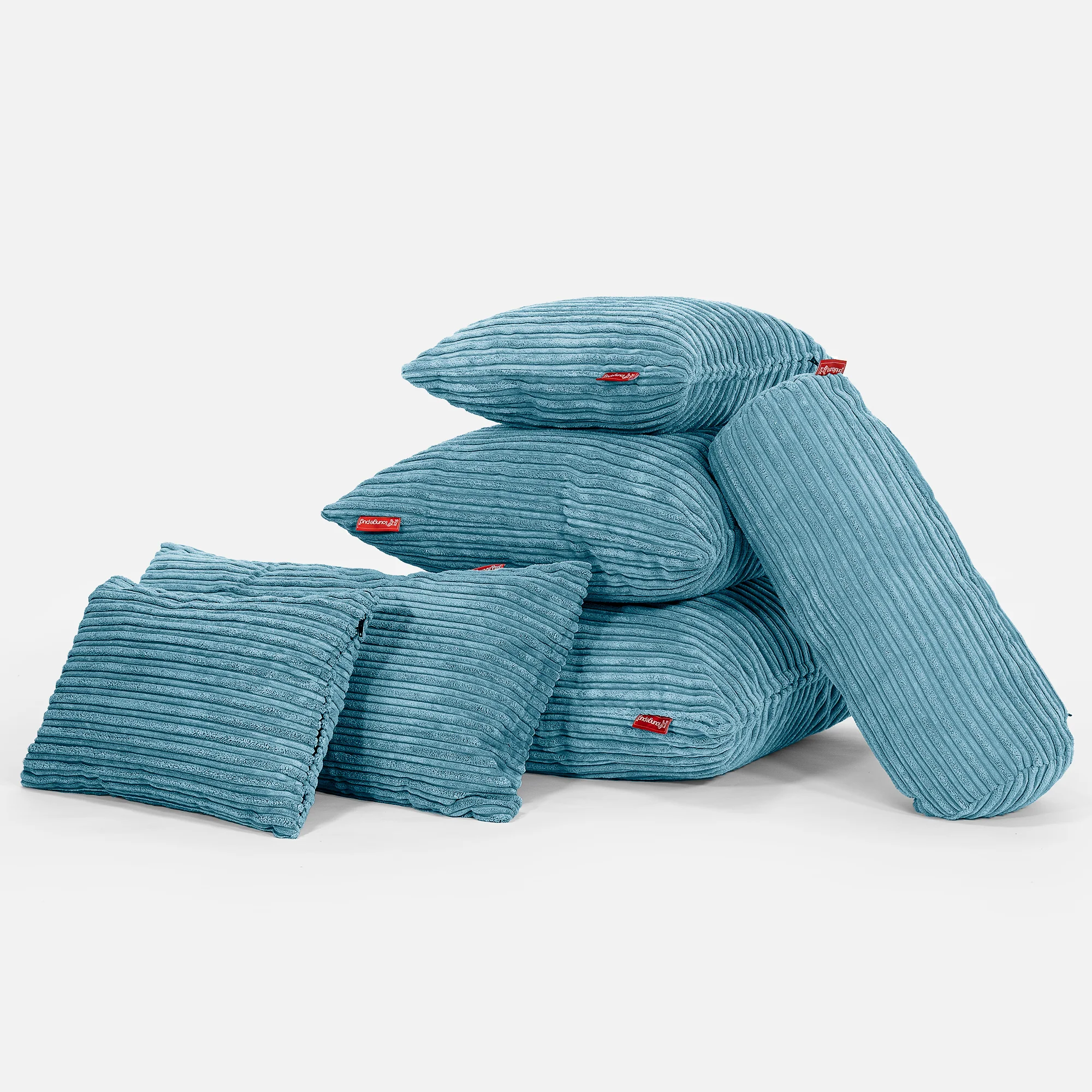 Nackenrolle Dekokissen / Sofa Kissenbezug 20 x 55cm - Cord Türkis - Image 4