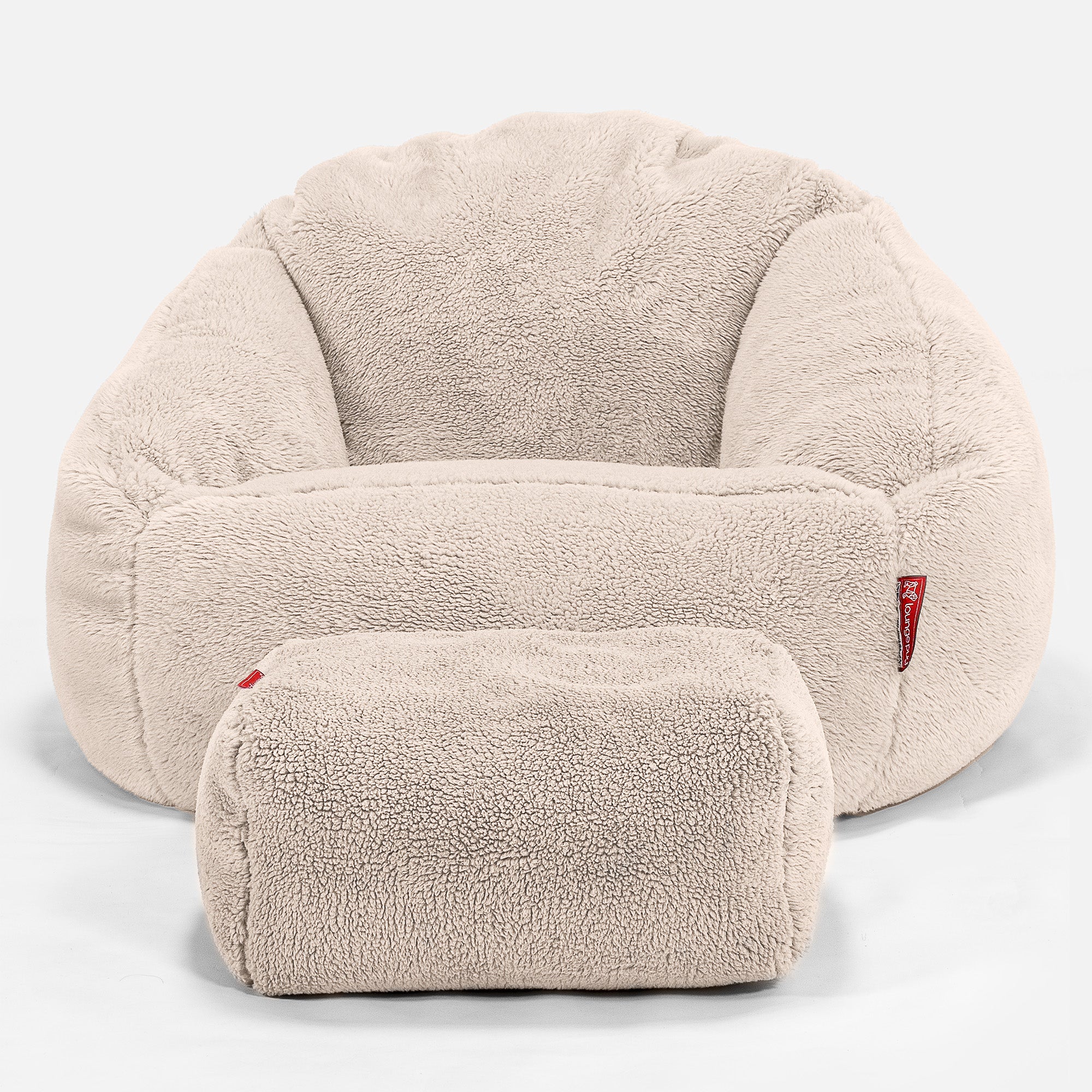 Bubble Sitzsack Sessel - Teddy Kunstfell Creme - Image 2