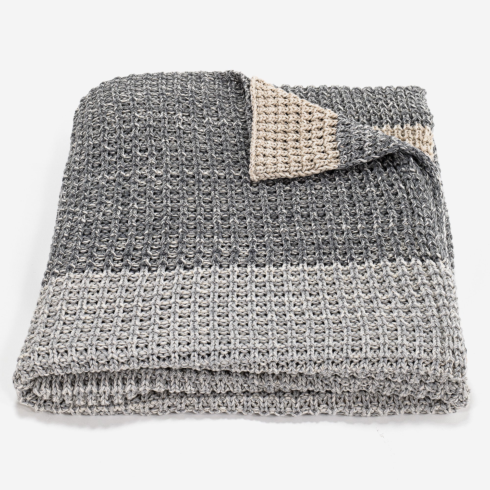 Kuscheldecke / Tagesdecke - Gestrickte Chester Grau - Image 3