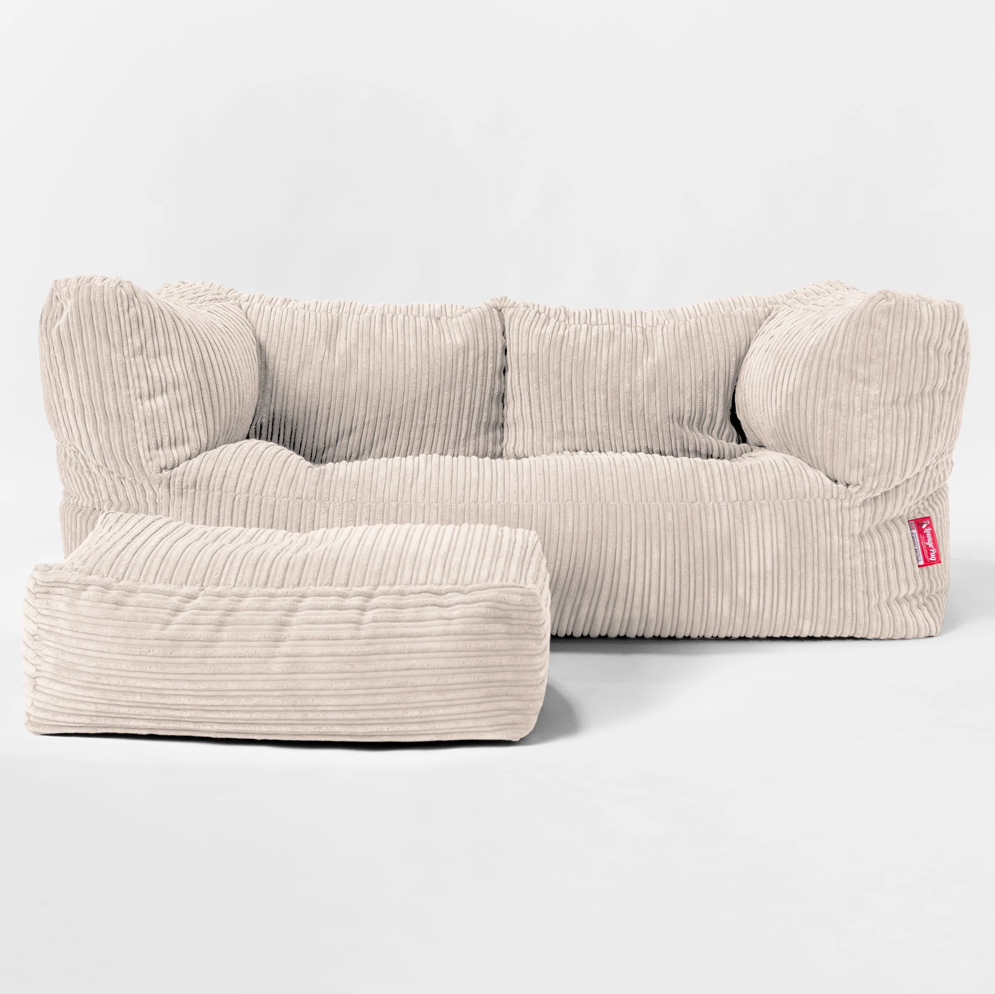 Riesen Albert Kinder Sitzsack Sofa 3-14 Jahre - Cord Elfenbein - Image 2