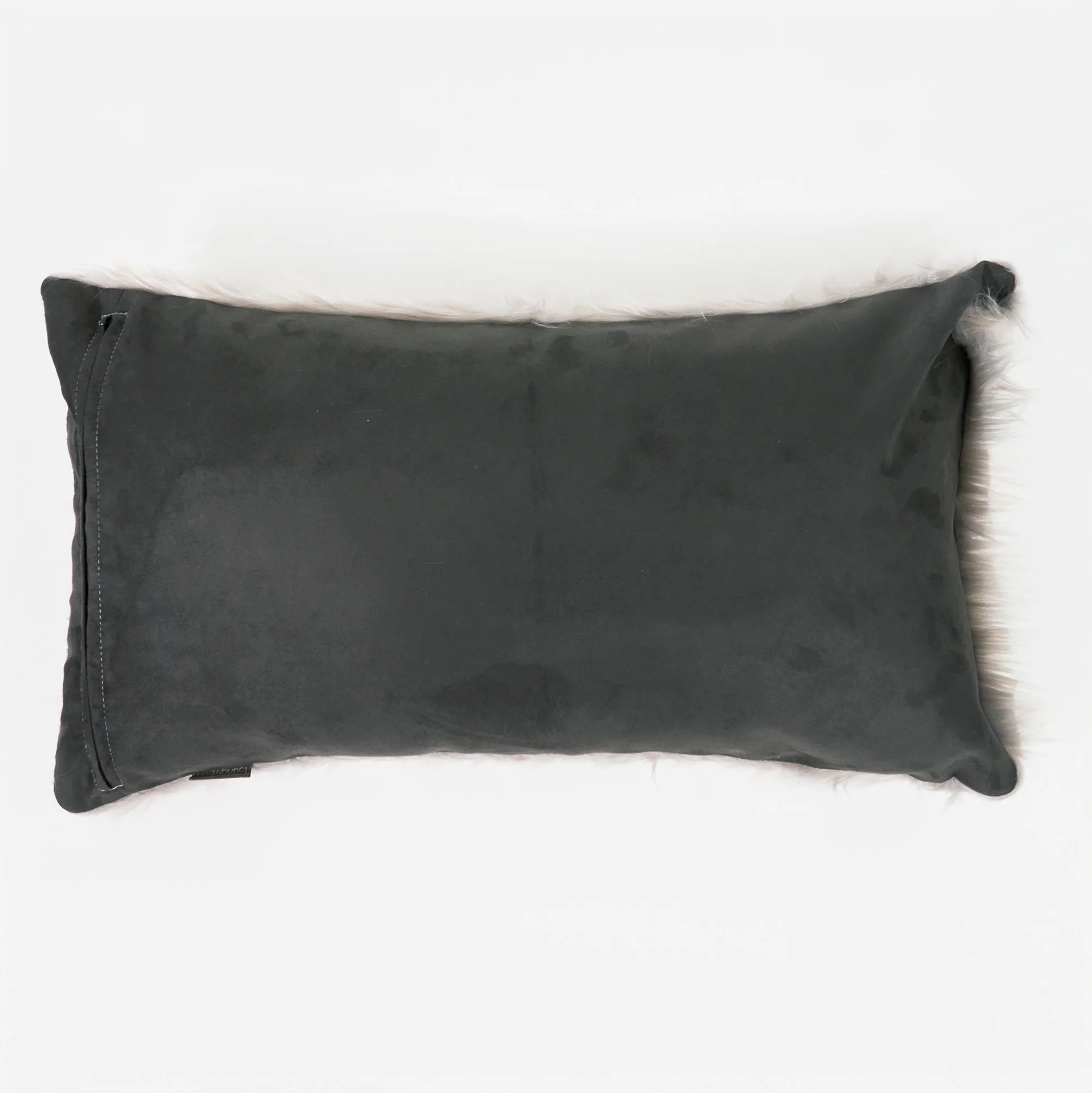 Riesen Dekokissen / Sofa Kissenbezug 40 x 70cm - Mongolisches Kunstfell Grau - Image 2