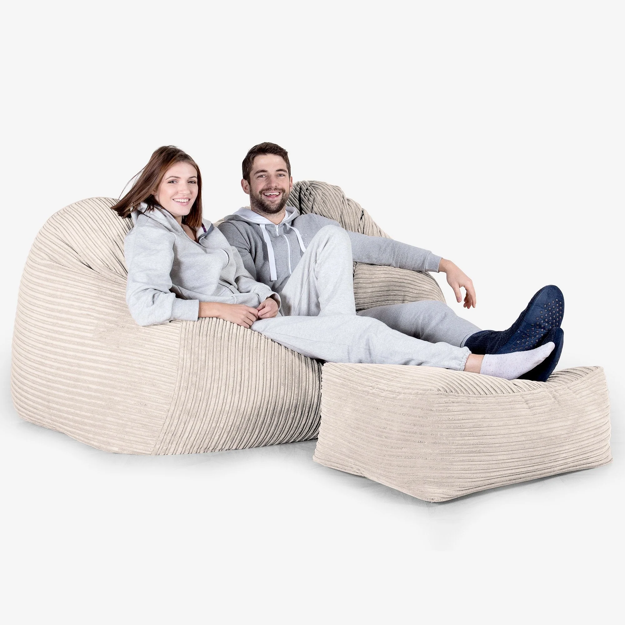 Riesen Sitzsack Couch - Cord Elfenbein - Image 2