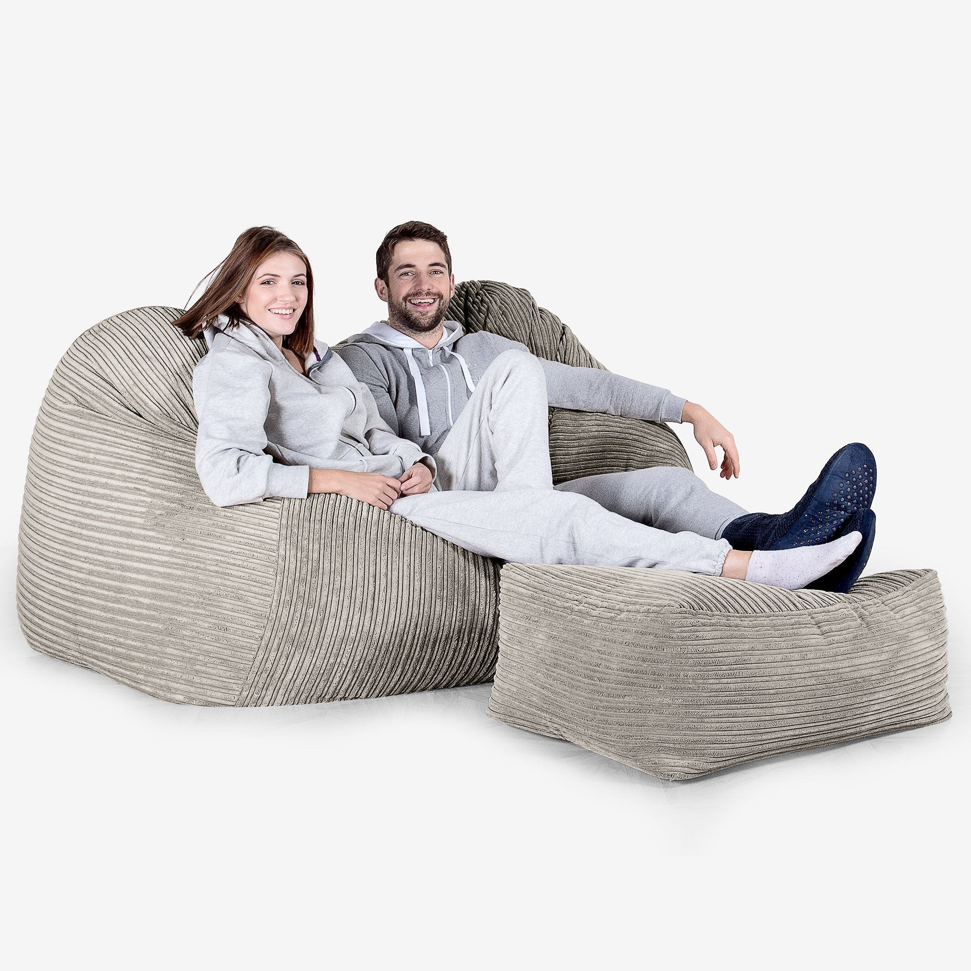 Riesen Sitzsack Couch - Cord Nerzfarben - Image 2