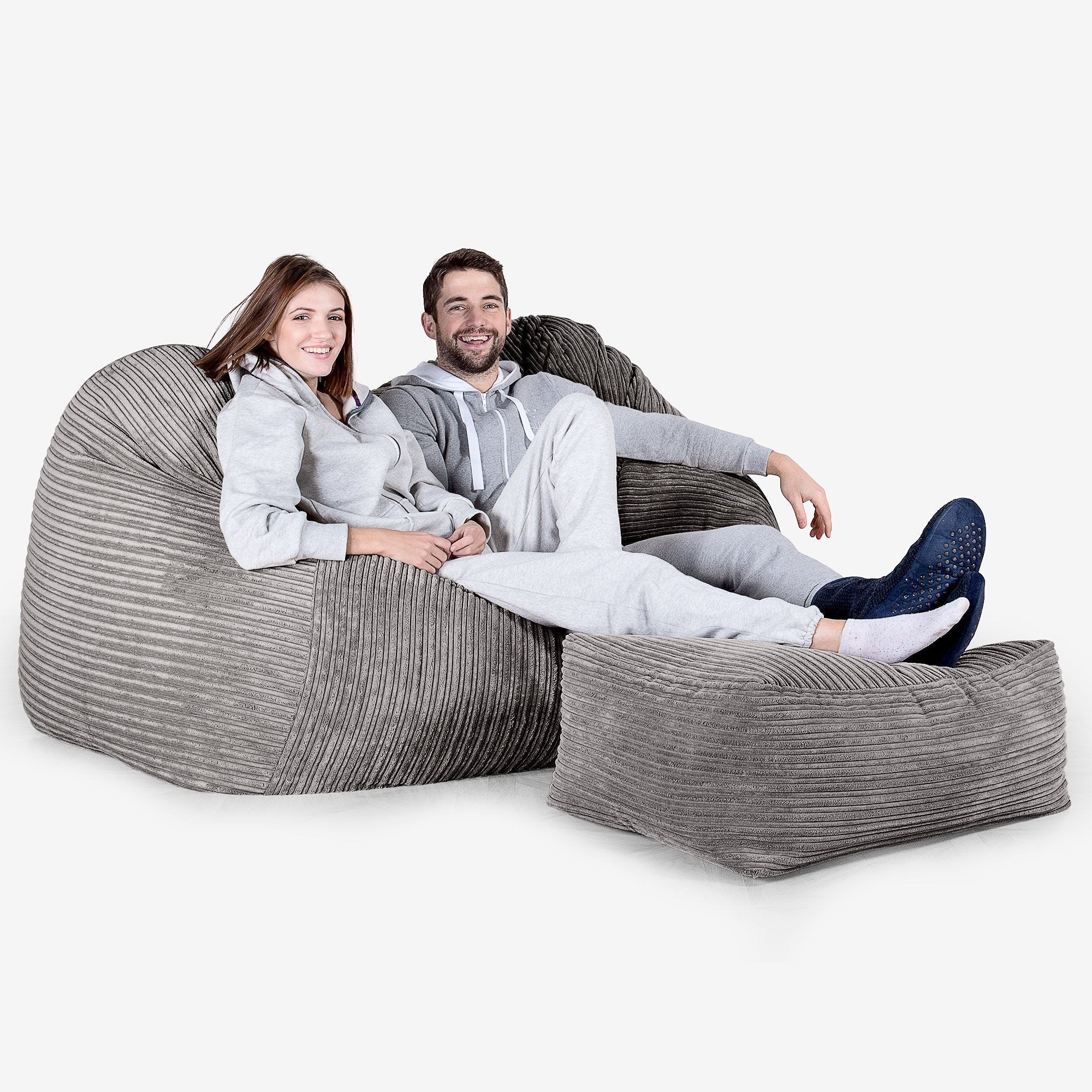 Riesen Sitzsack Couch - Cord Graphitgrau - Image 2