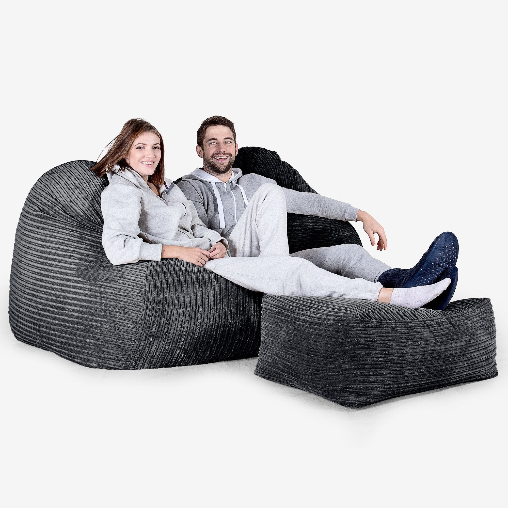 Riesen Sitzsack Couch - Cord Schwarz - Image 2