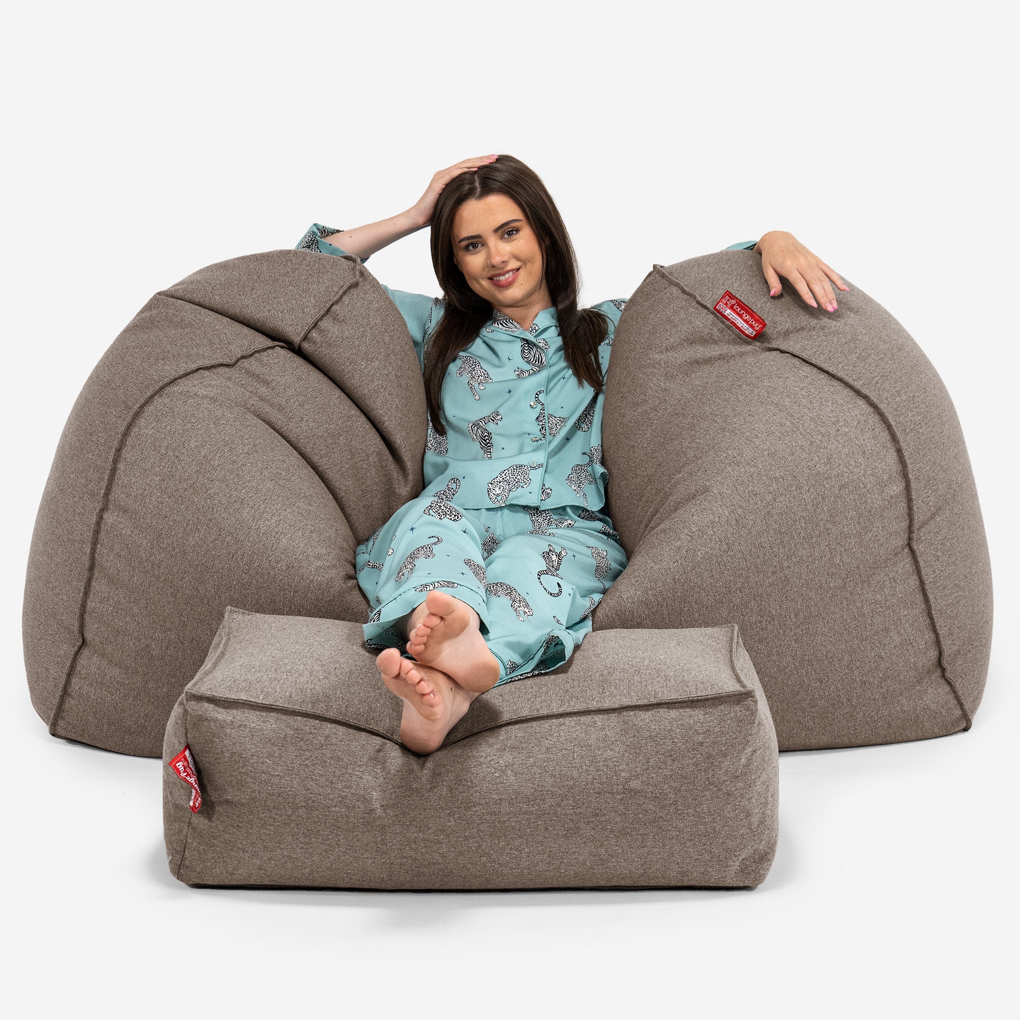 Riesen Sitzsack Couch - Interalli Wolle Biscuit - Image 2