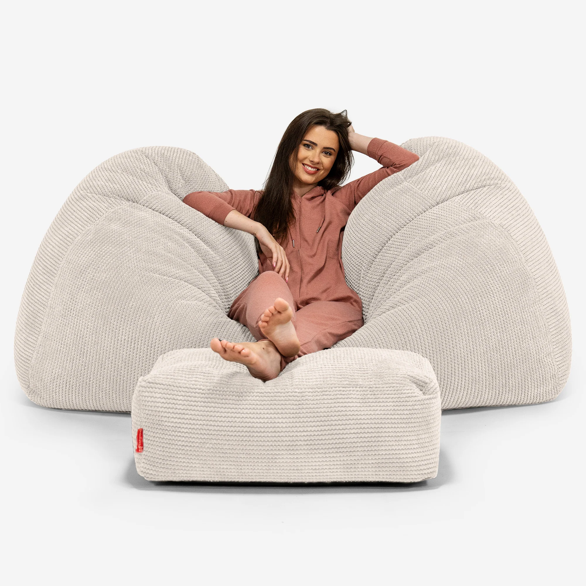 Riesen Sitzsack Couch - Pom-Pom Creme - Image 2