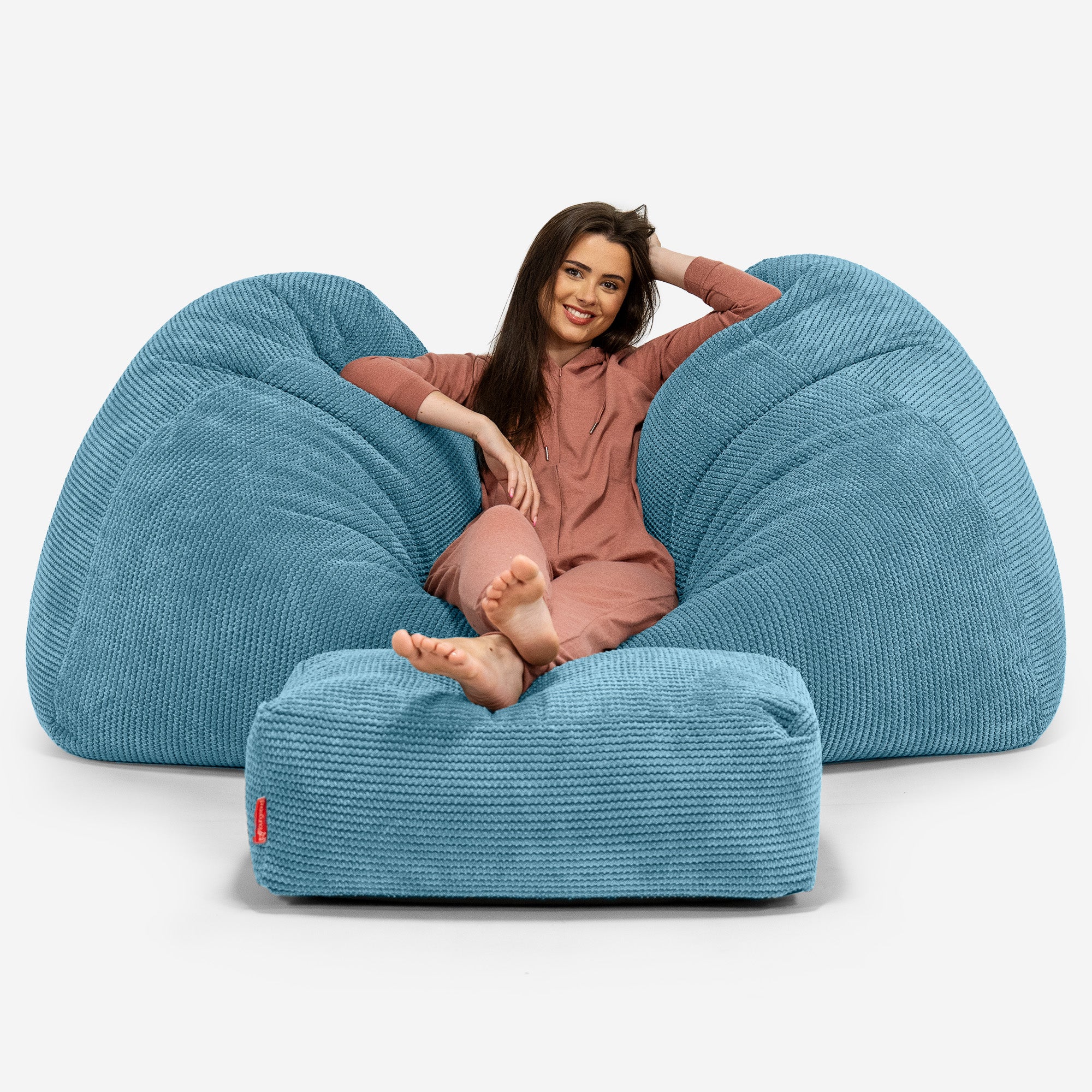 Riesen Sitzsack Couch - Pom-Pom Türkis - Image 2