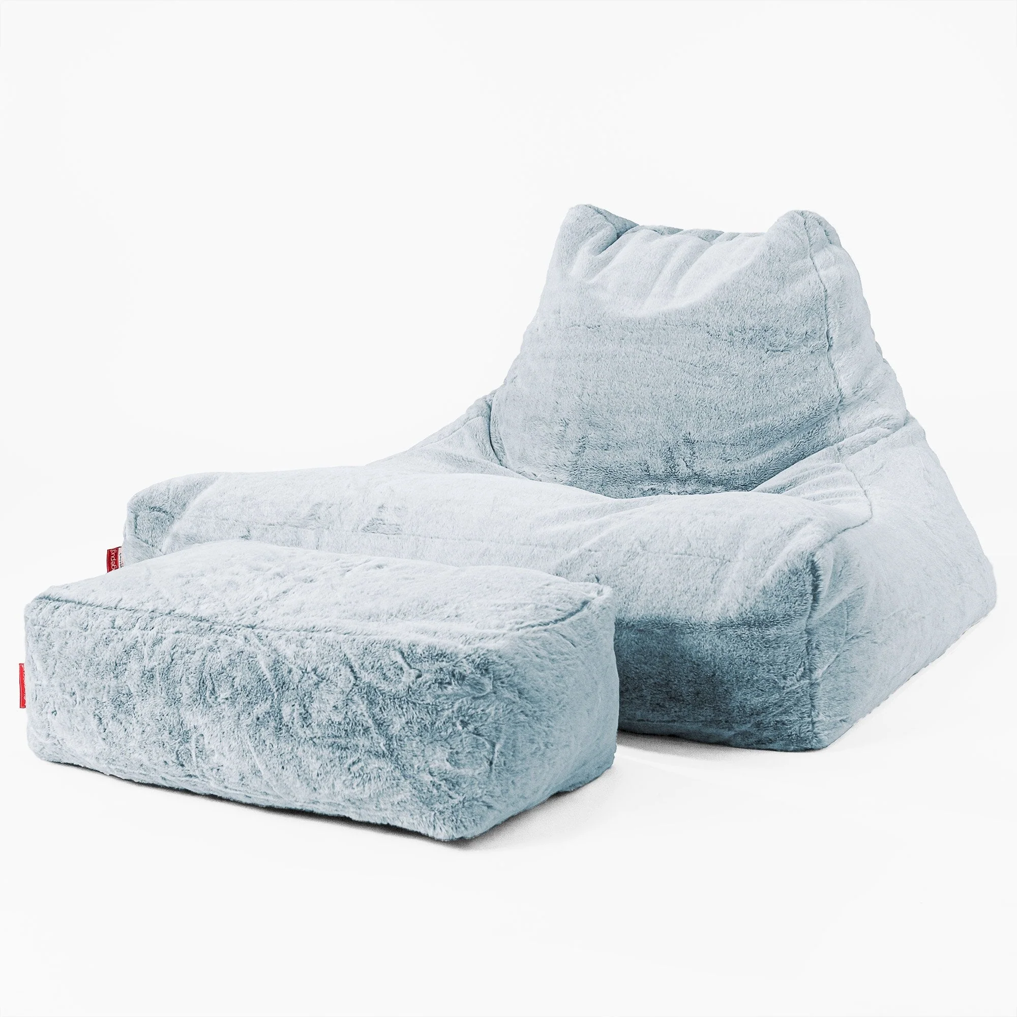 Riesen Sitzsack Lounge Sessel - Kaninchen Kunstfell Pastellblau - Image 2