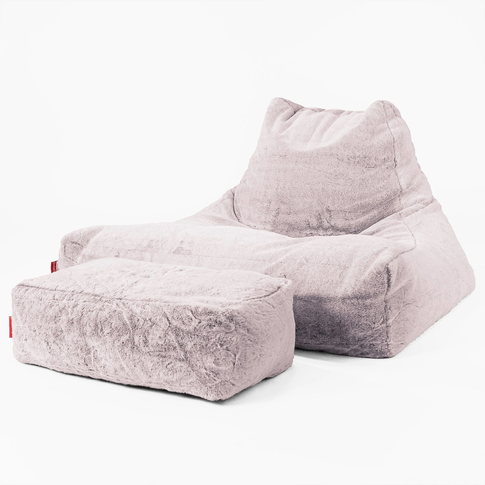 Riesen Sitzsack Lounge Sessel - Kaninchen Kunstfell Pastellrosa - Image 2