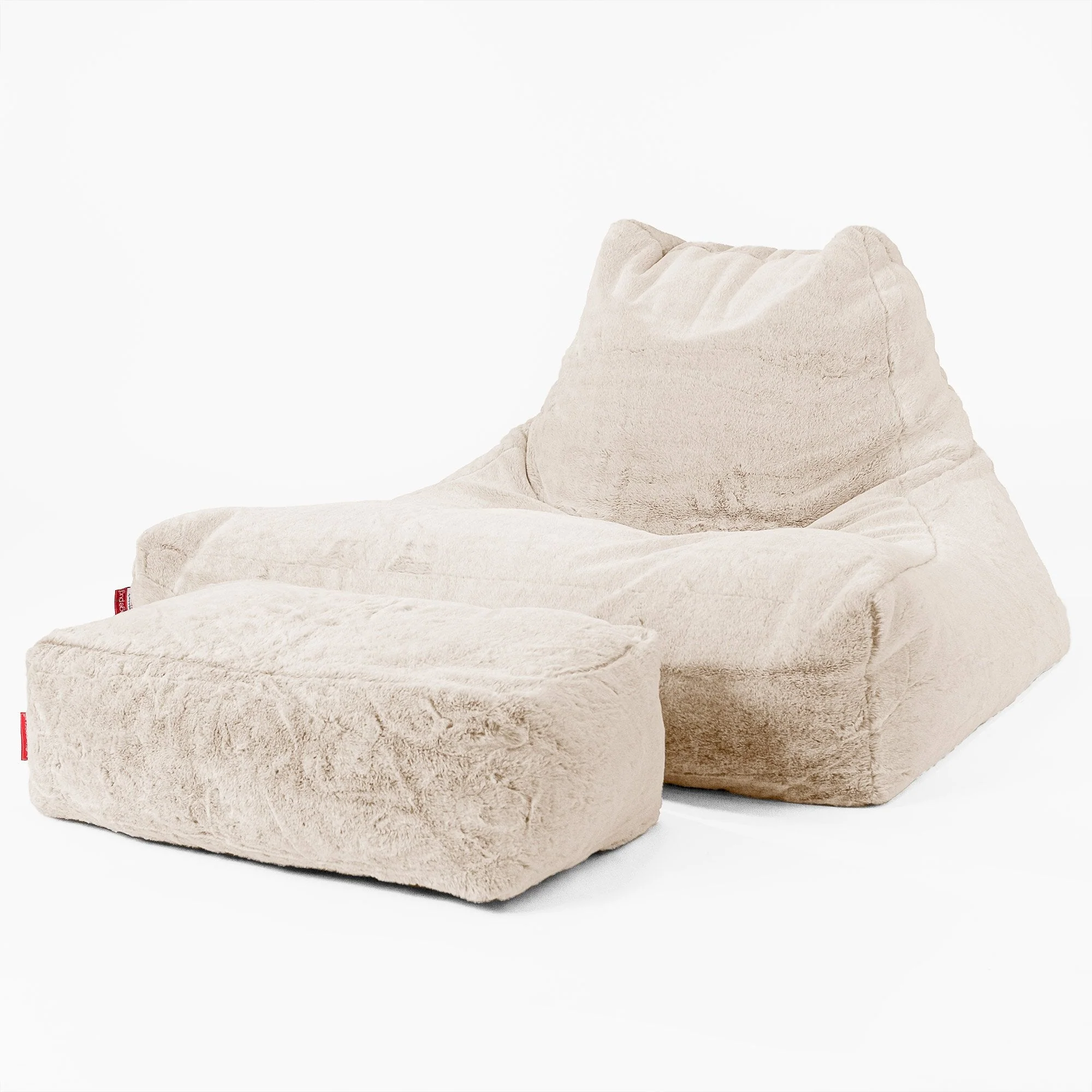 Riesen Sitzsack Lounge Sessel - Kaninchen Kunstfell Weiß - Image 2