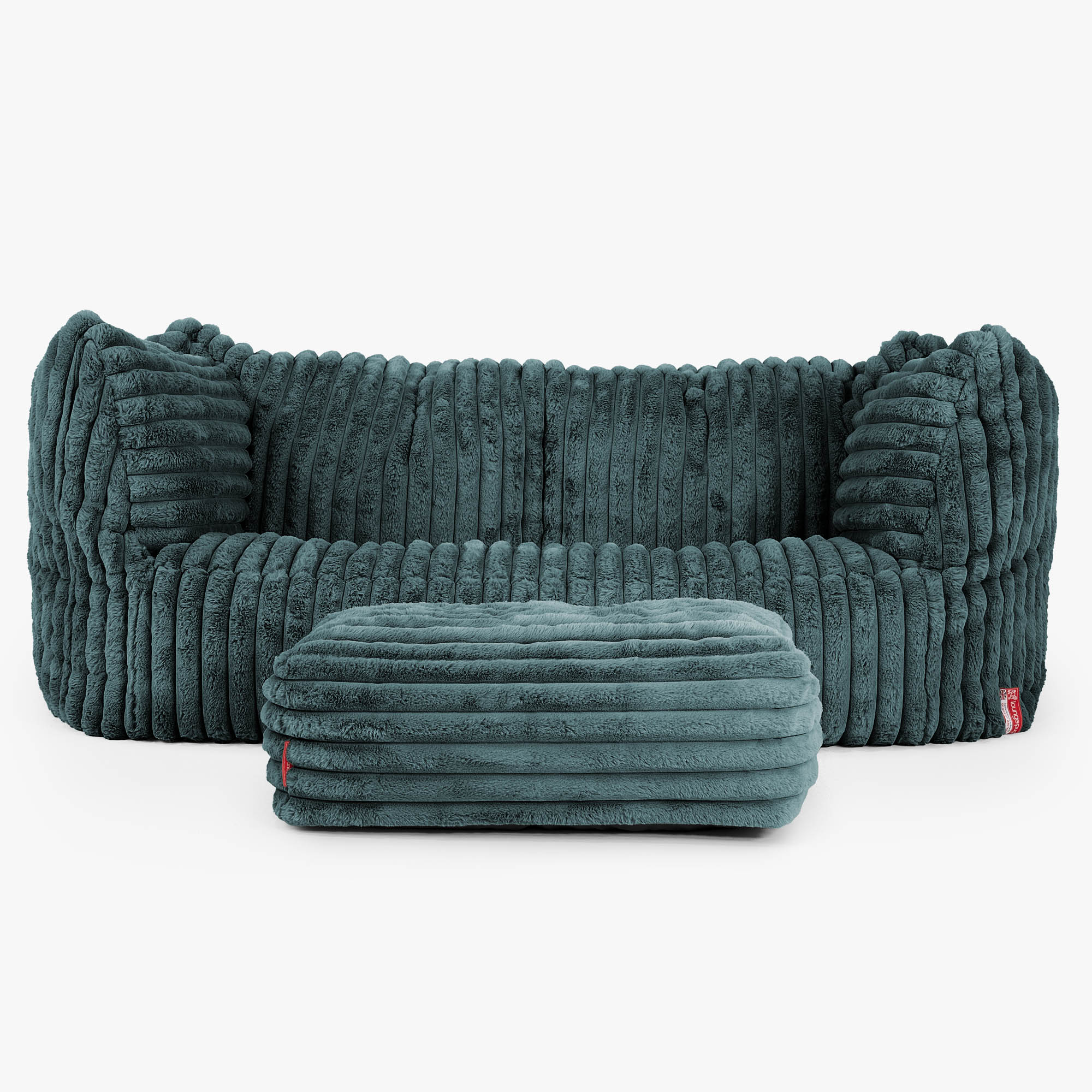 Ruben Sitzsack Sofa - Ultra Plüsch Cord Blaugrün - Image 2