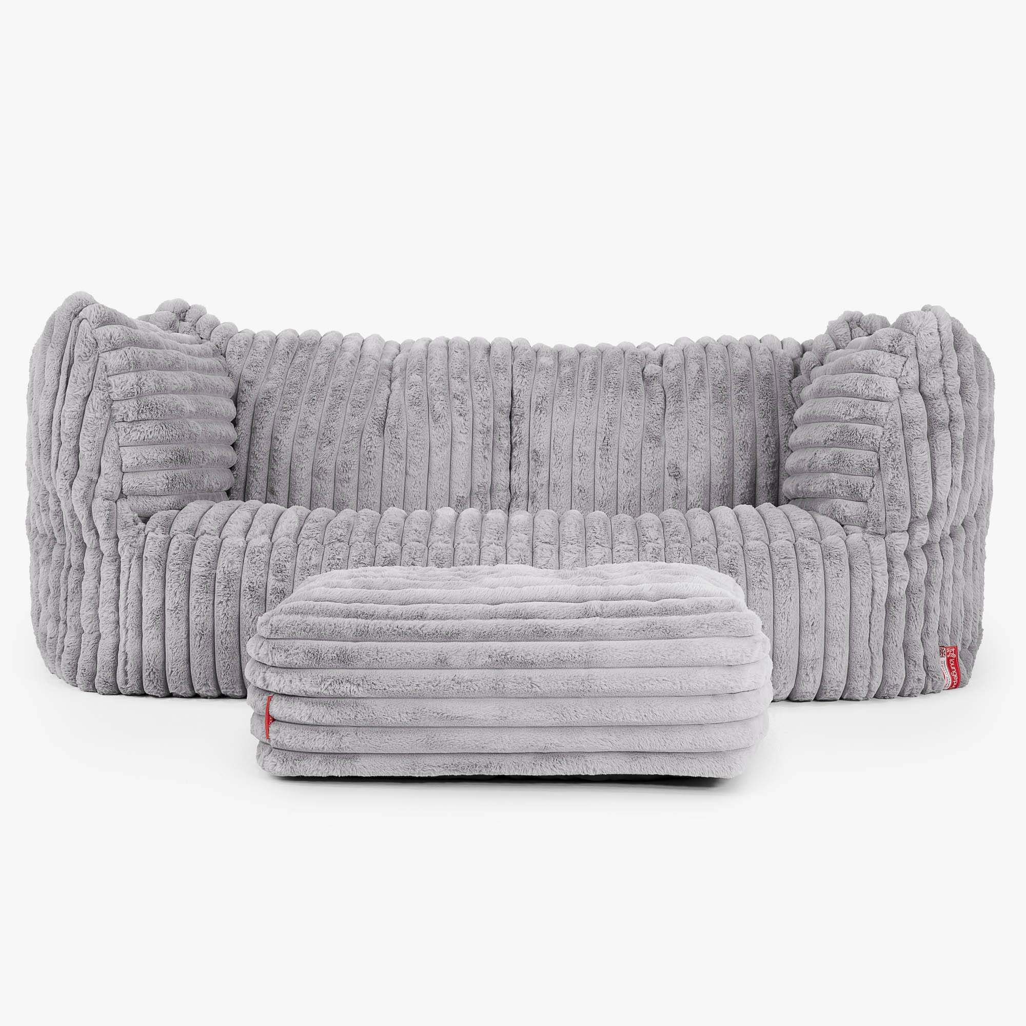 Ruben Sitzsack Sofa - Ultra Plüsch Cord Grau - Image 2