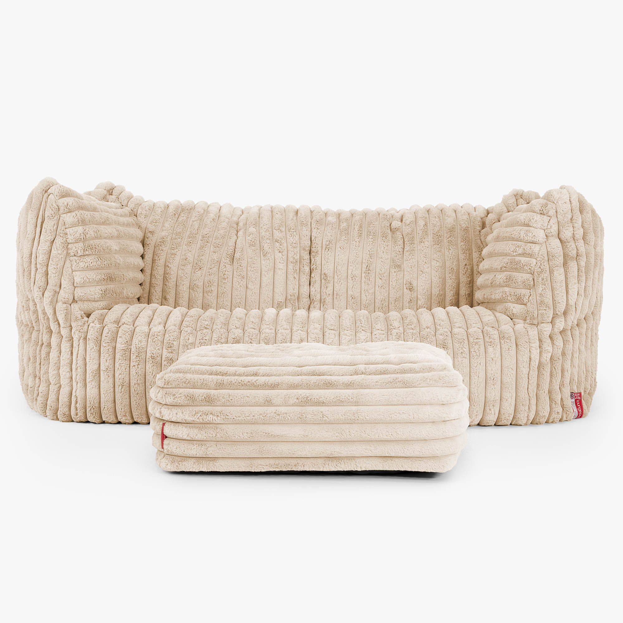 Ruben Sitzsack Sofa - Ultra Plüsch Cord Pfirsich - Image 2