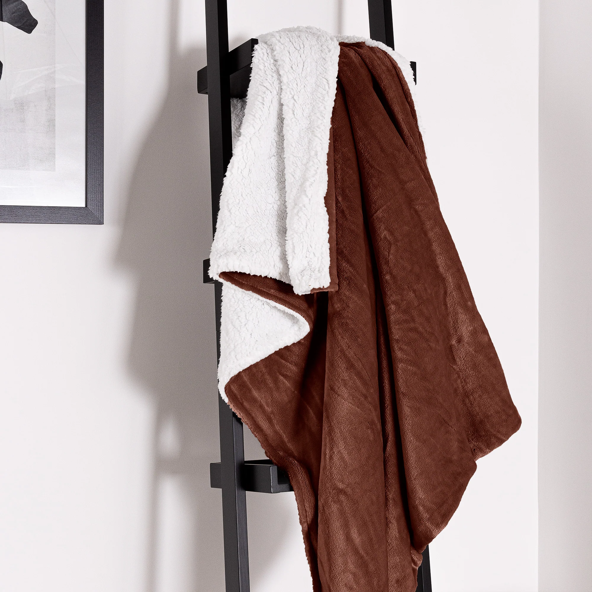 Sherpa-Decke - Sherpa-Fleece Braun - Image 5