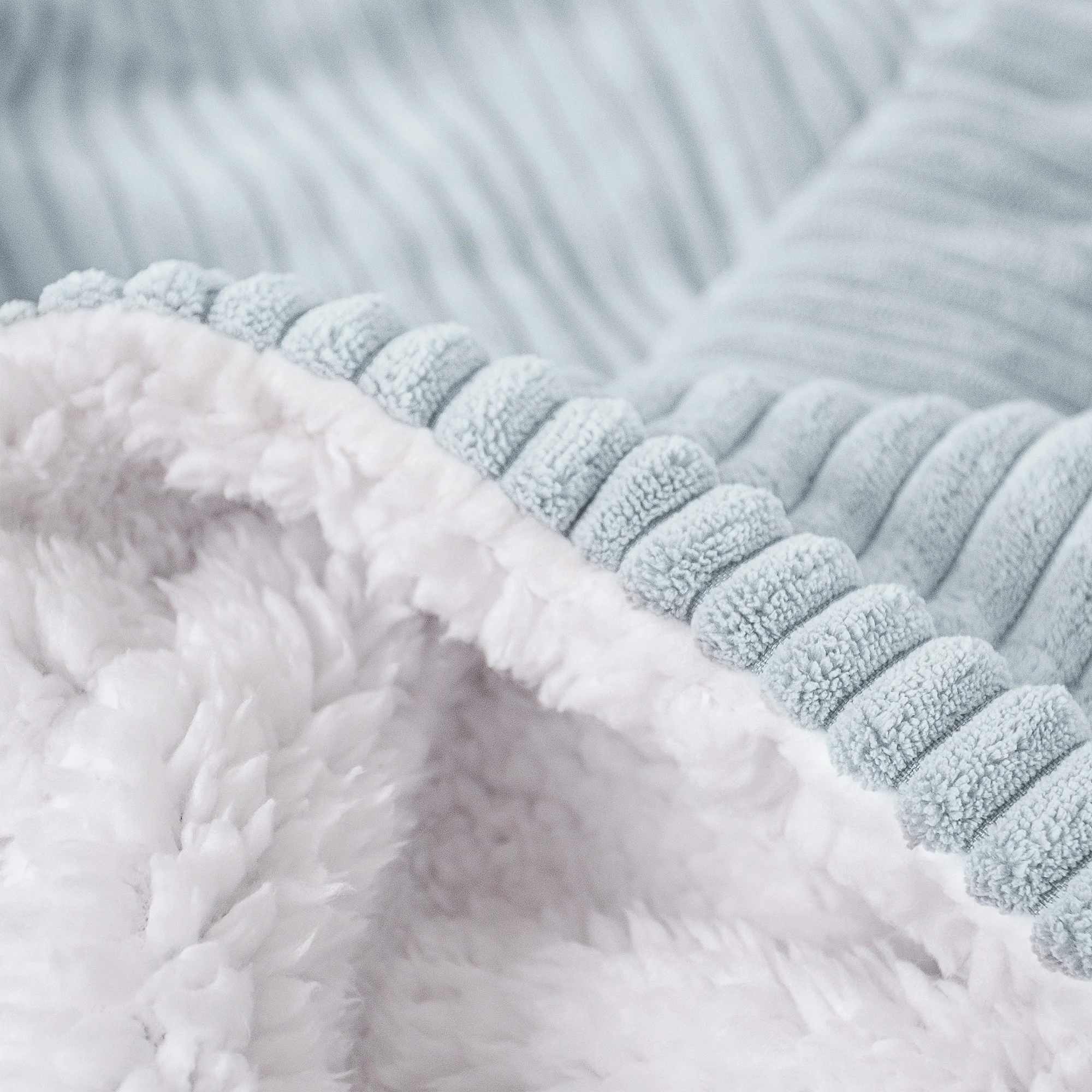 Sherpa-Decke - Cord Baby Blau - Image 4