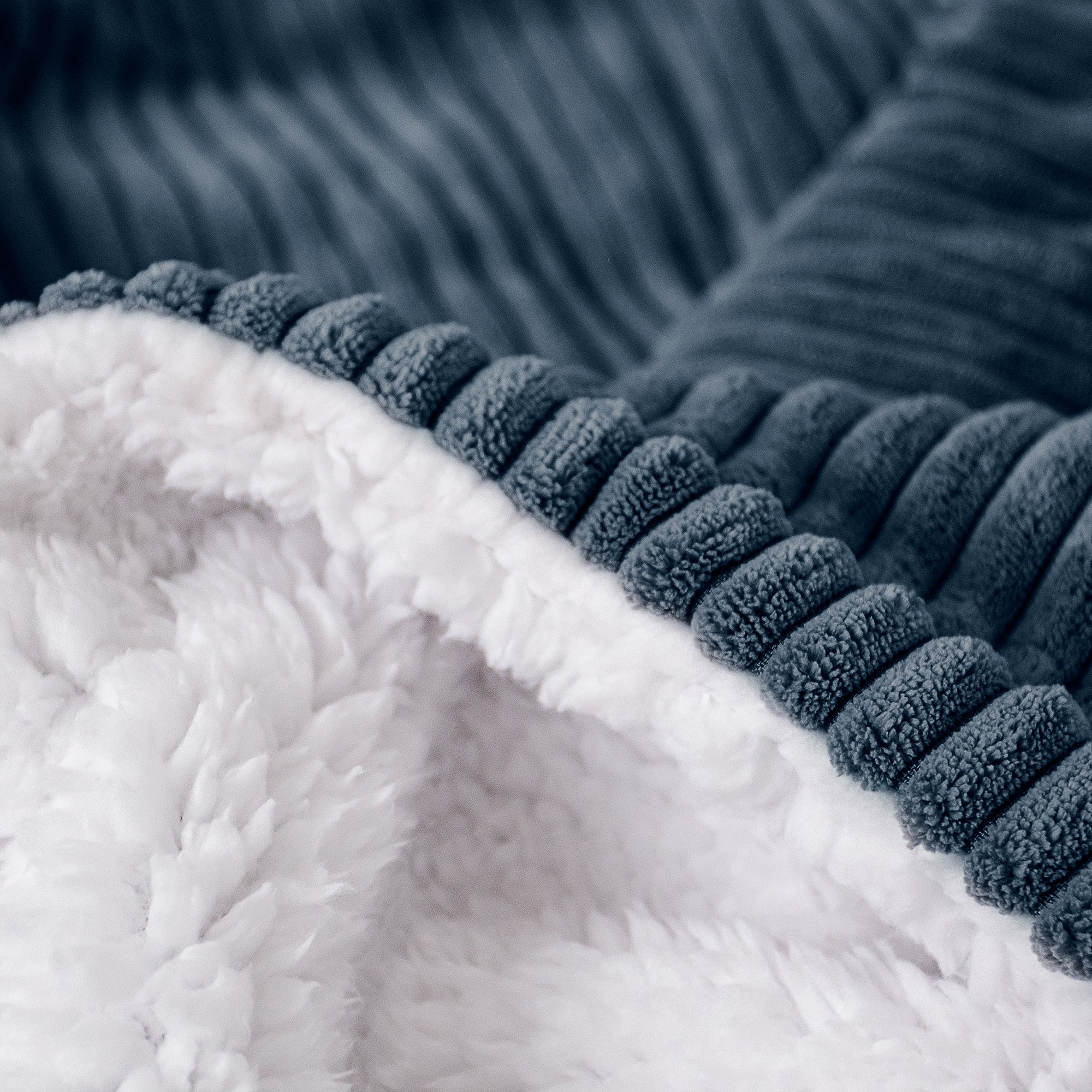 Sherpa-Decke - Cord Marineblau - Image 4