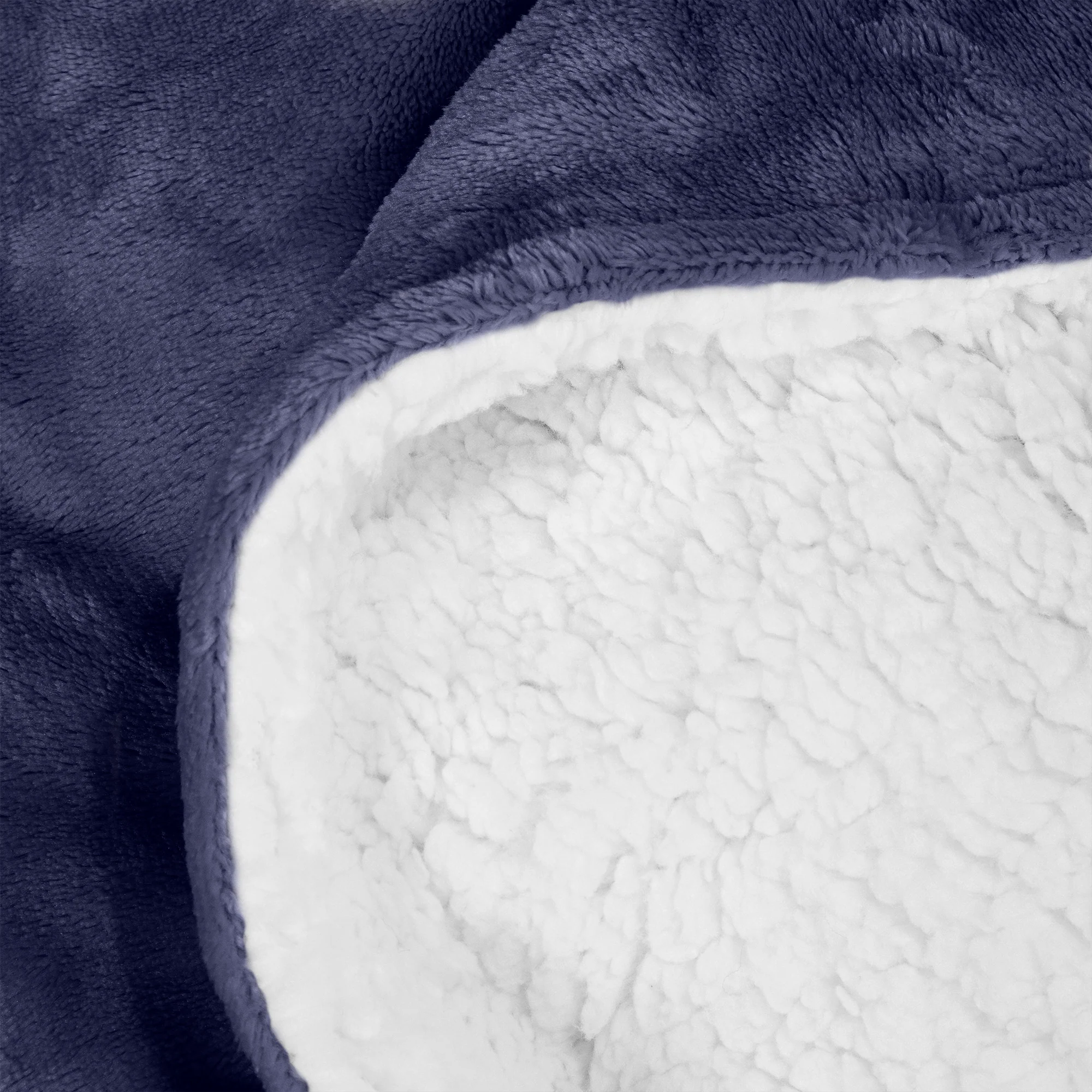 Sherpa-Decke - Sherpa-Fleece Dunkelblau - Image 4