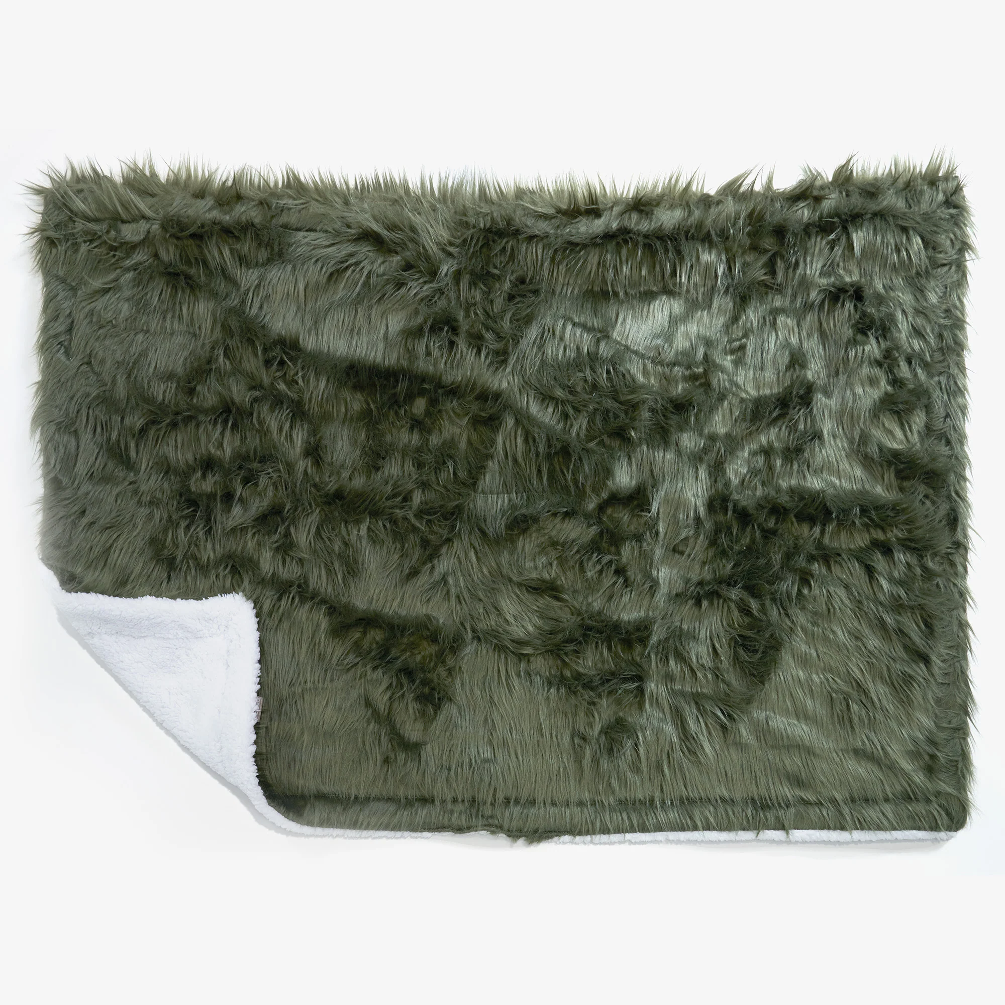 Sherpa-Decke - Mongolisches Kunstfell Salbeigrün - Image 2