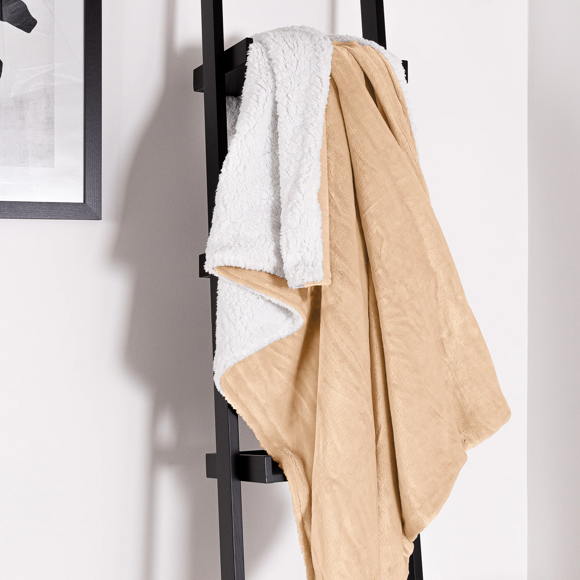 Sherpa-Decke - Sherpa-Fleece Nerzfarben - Image 5
