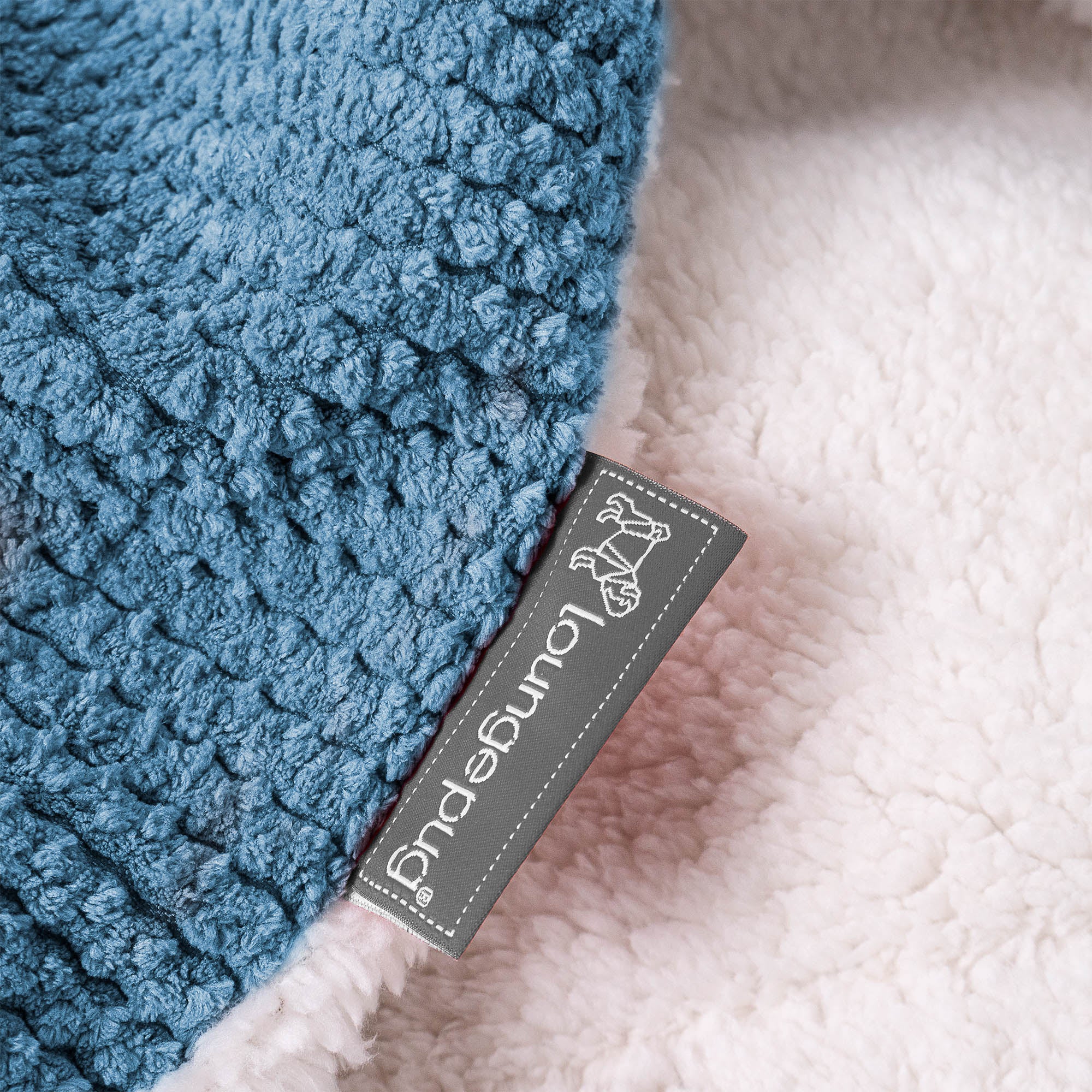 Sherpa-Decke - Pom-Pom Himmelblau - Image 4