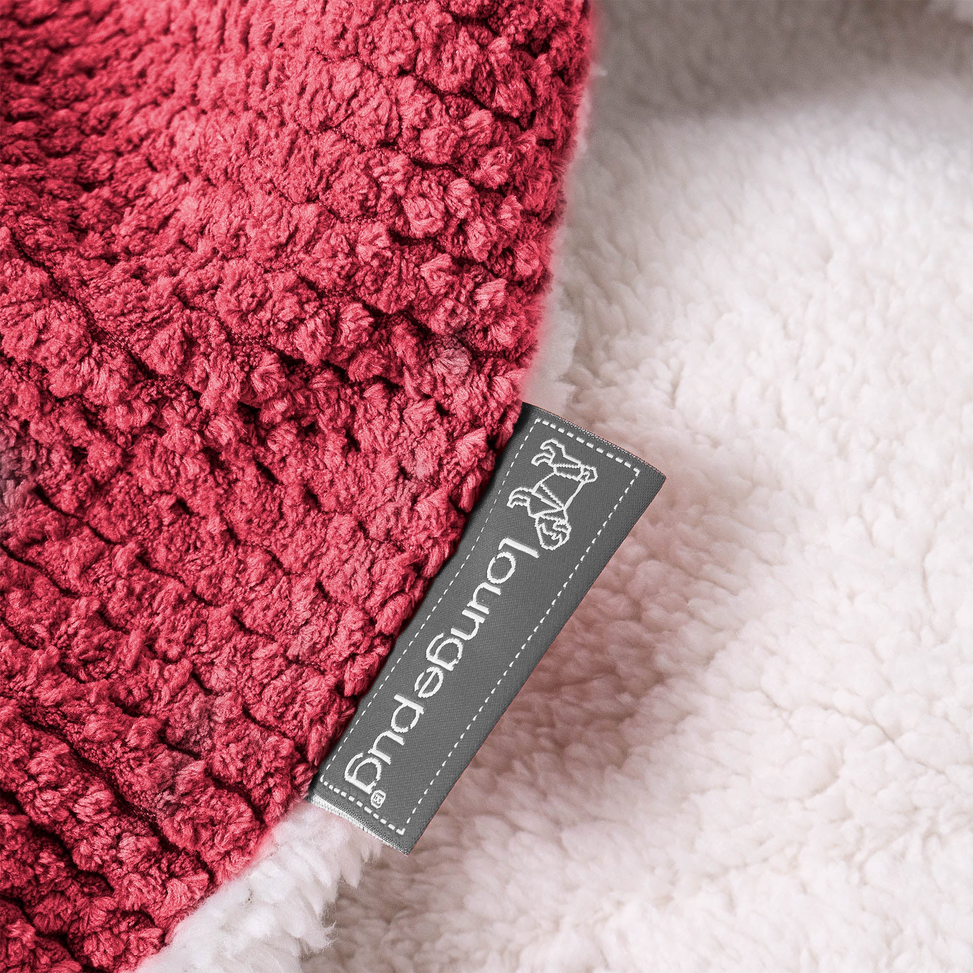 Sherpa-Decke - Pom-Pom Pastellrot - Image 4