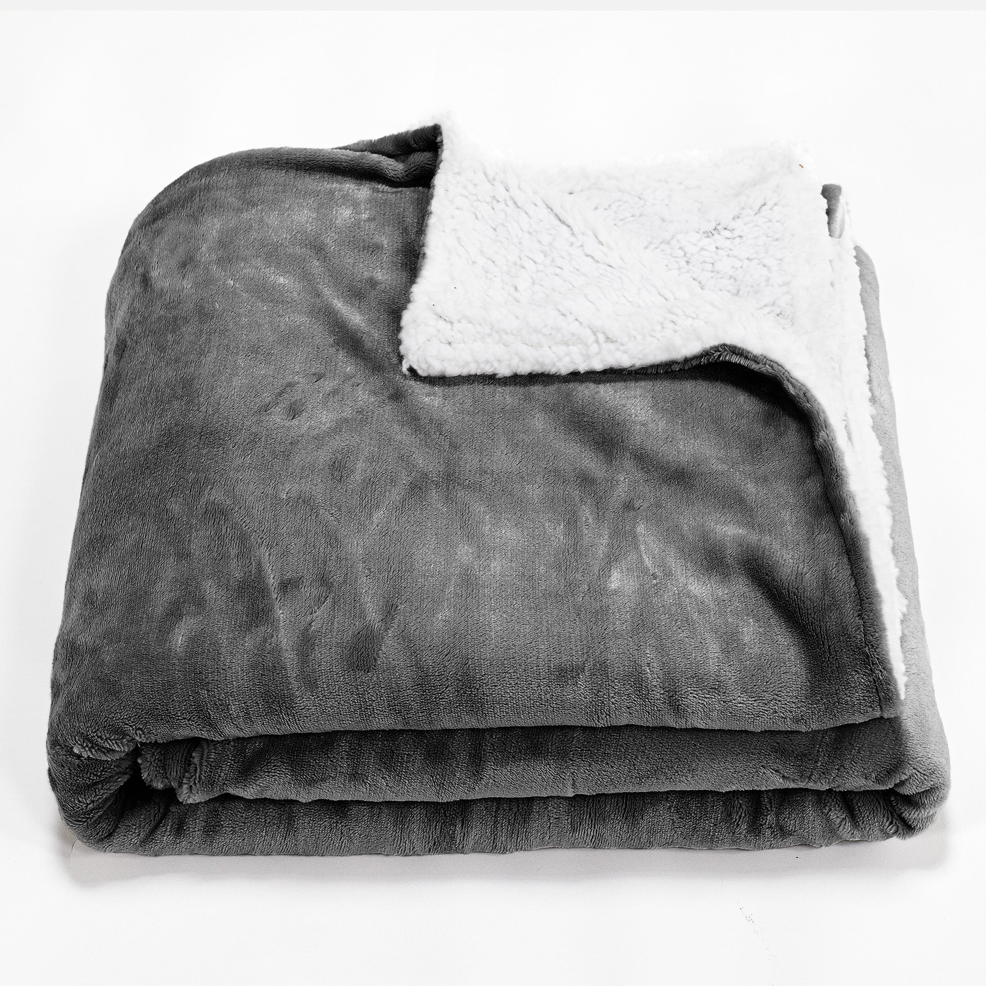 Sherpa-Decke - Sherpa-Fleece Grau - Image 2