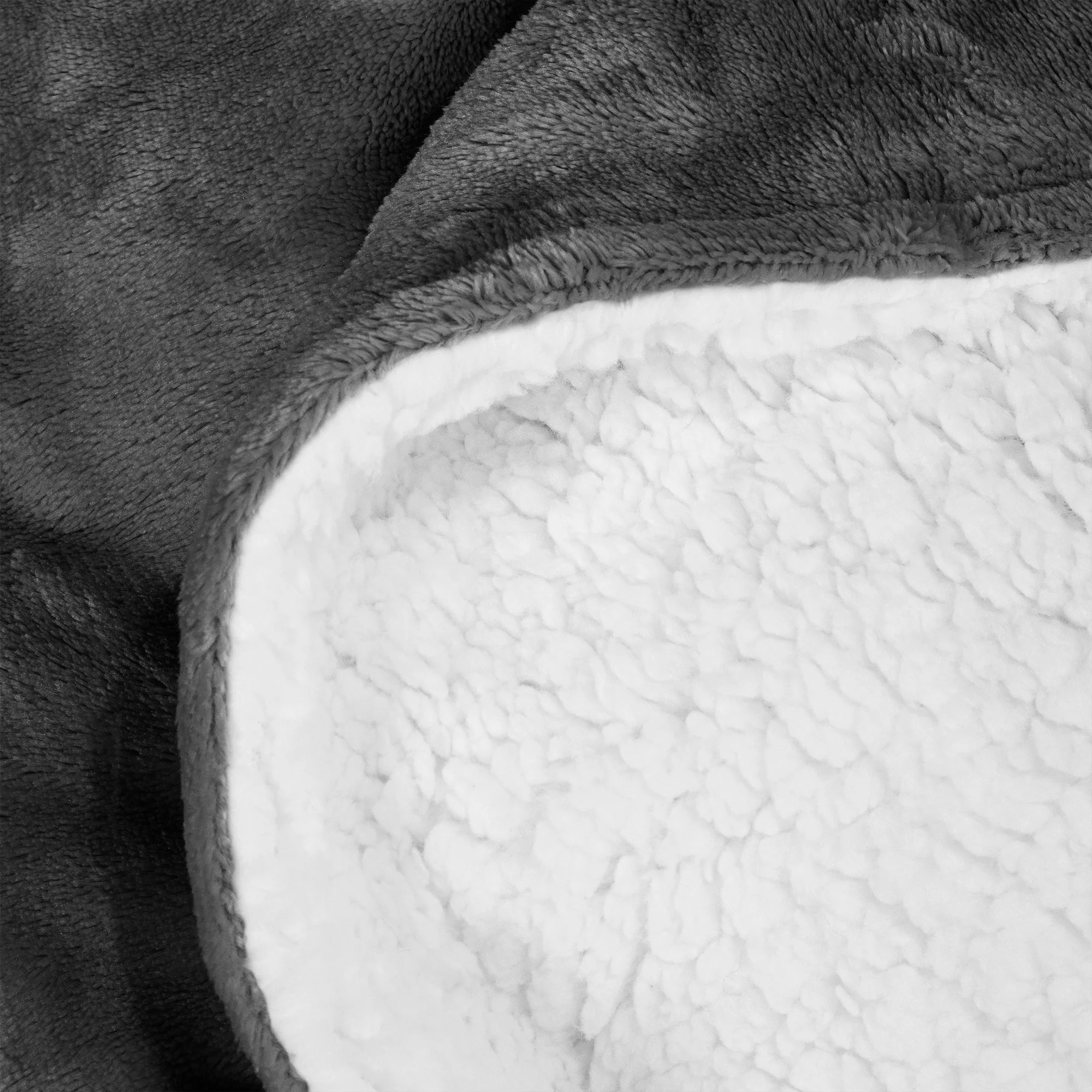 Sherpa-Decke - Sherpa-Fleece Grau - Image 4